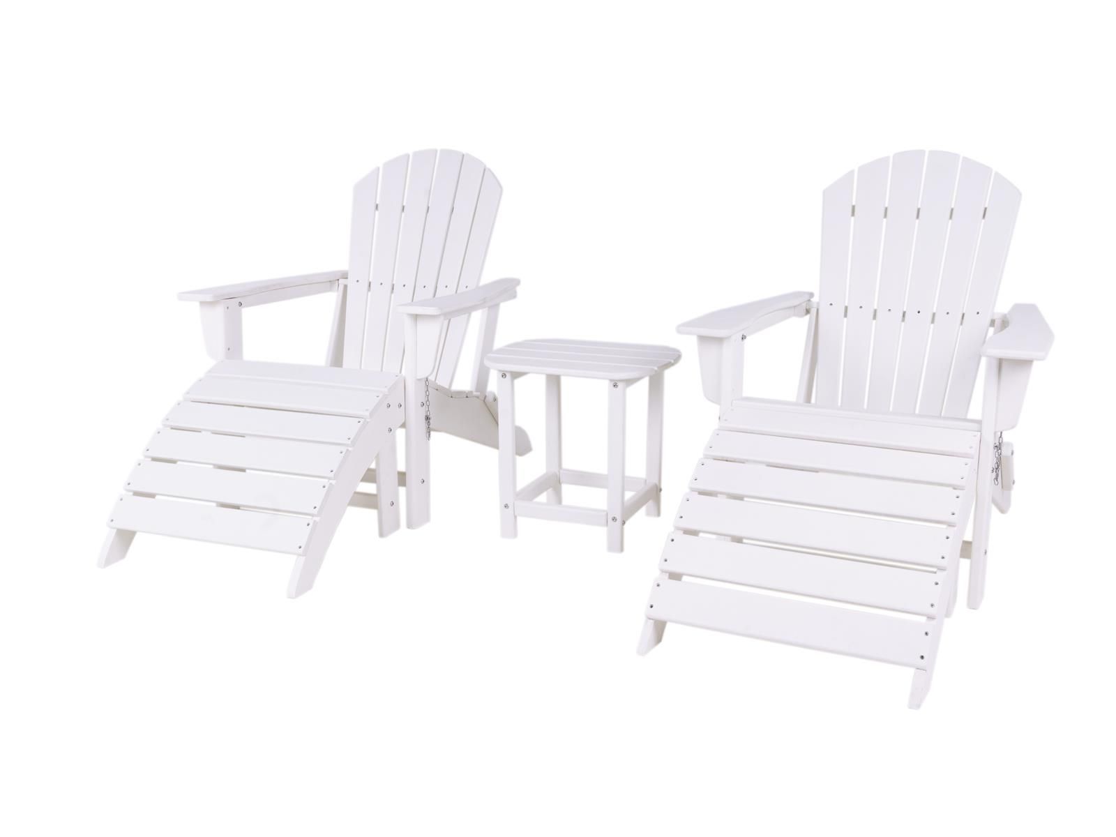 MaximaVida klappbarer Adirondack weißes Gartenstuhl Set