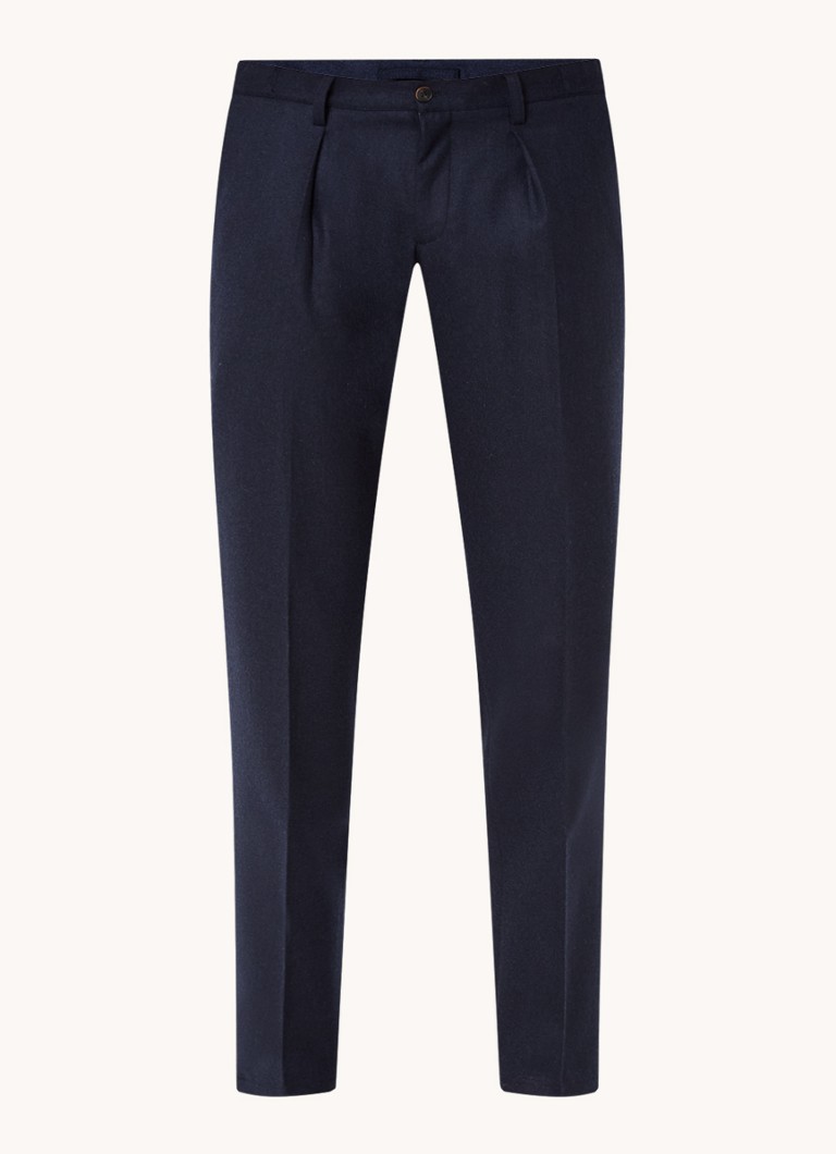 Profuomo Slim fit hlače od mješavine vune s bočnim džepovima