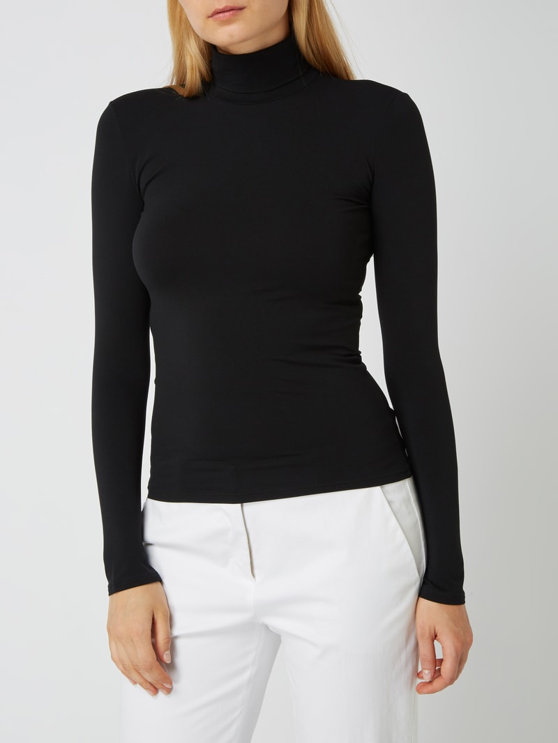 Shirt mit Rollkragen in schwarz