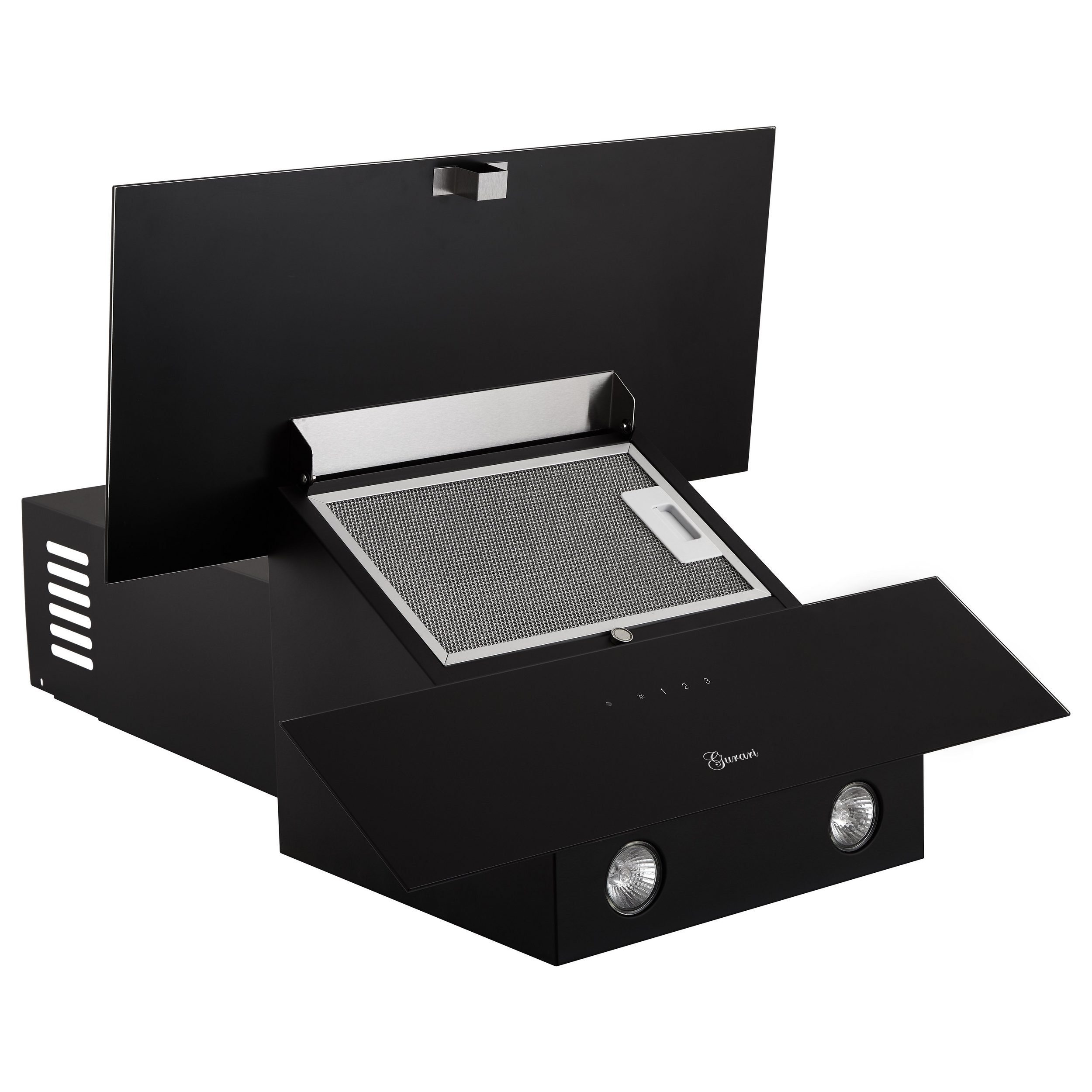GURARI Induktions-Standherd E 913 BL+GCH 268 BL 9 Prime, Range Cooker 90 cm/ 121L+Dunstabzugshaube 90cm