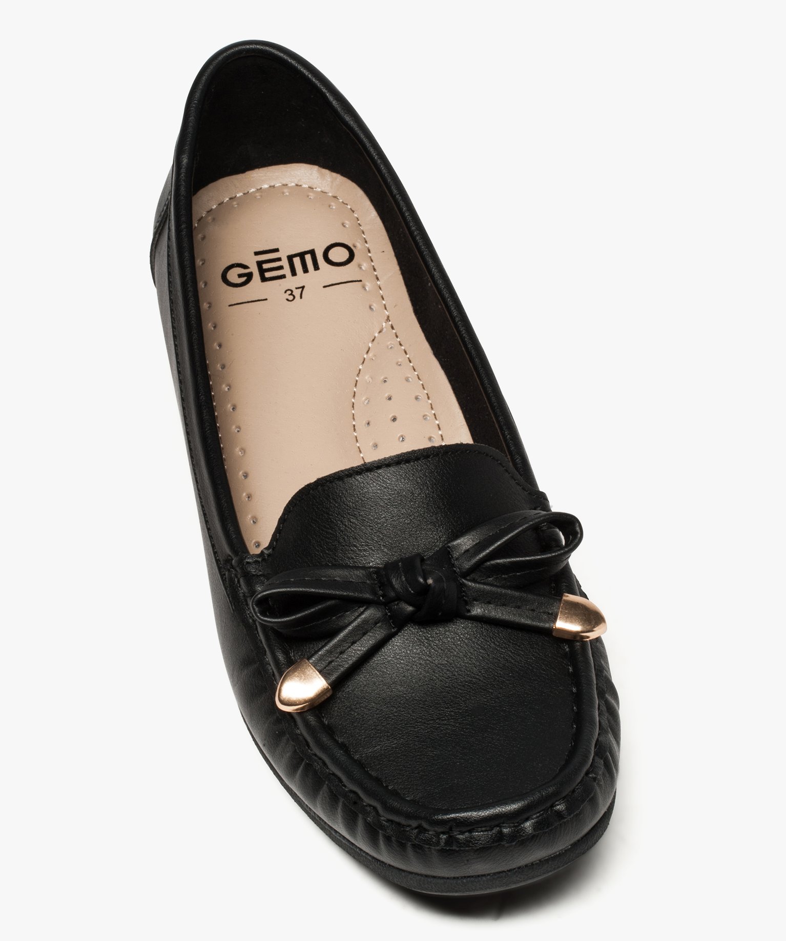 Mocassins confort unis à talon compensé femme noir | GEMO