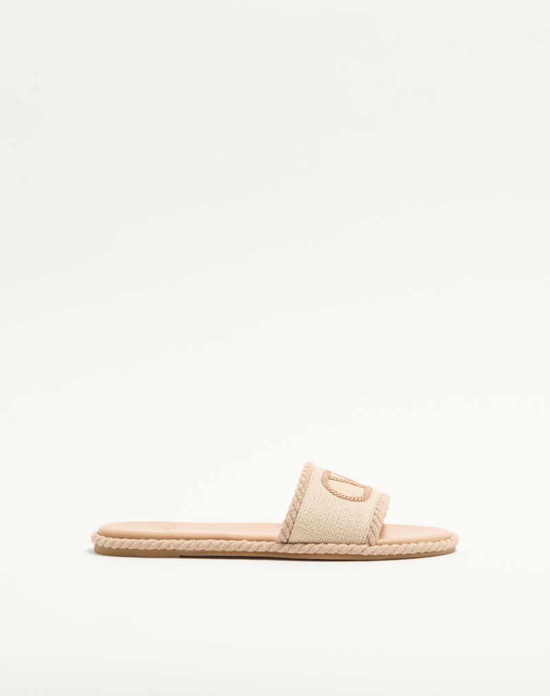 VLogo Torchon Slide Sandal I Linned Canvas