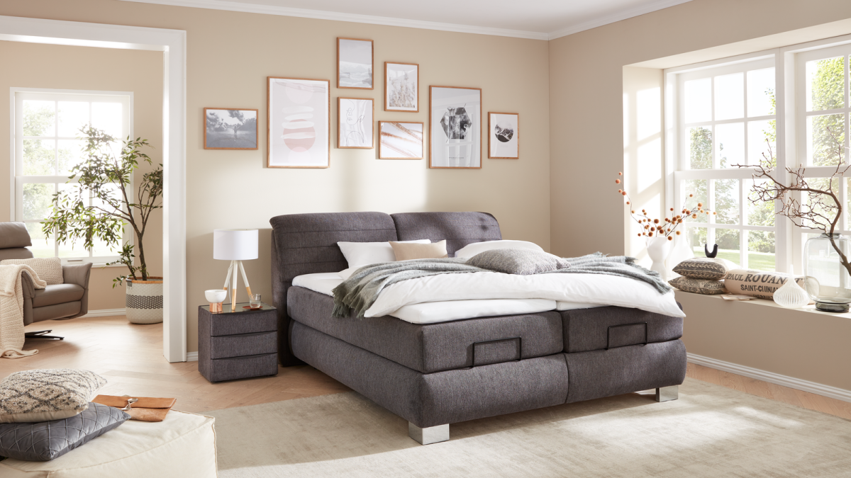 Oschmann Boxspringbett 21015 Anthrazit 180 x 200 cm