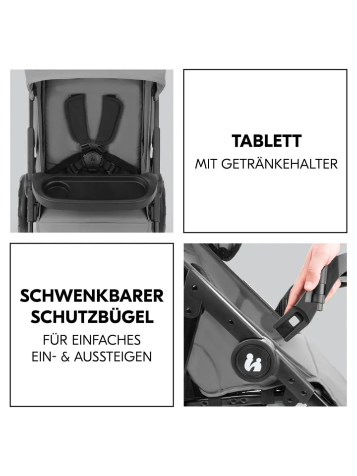 Hauck Buggy Shop N Care inkl. Reboarder Pearl Pro in grau,schwarz günstig kaufen onesize