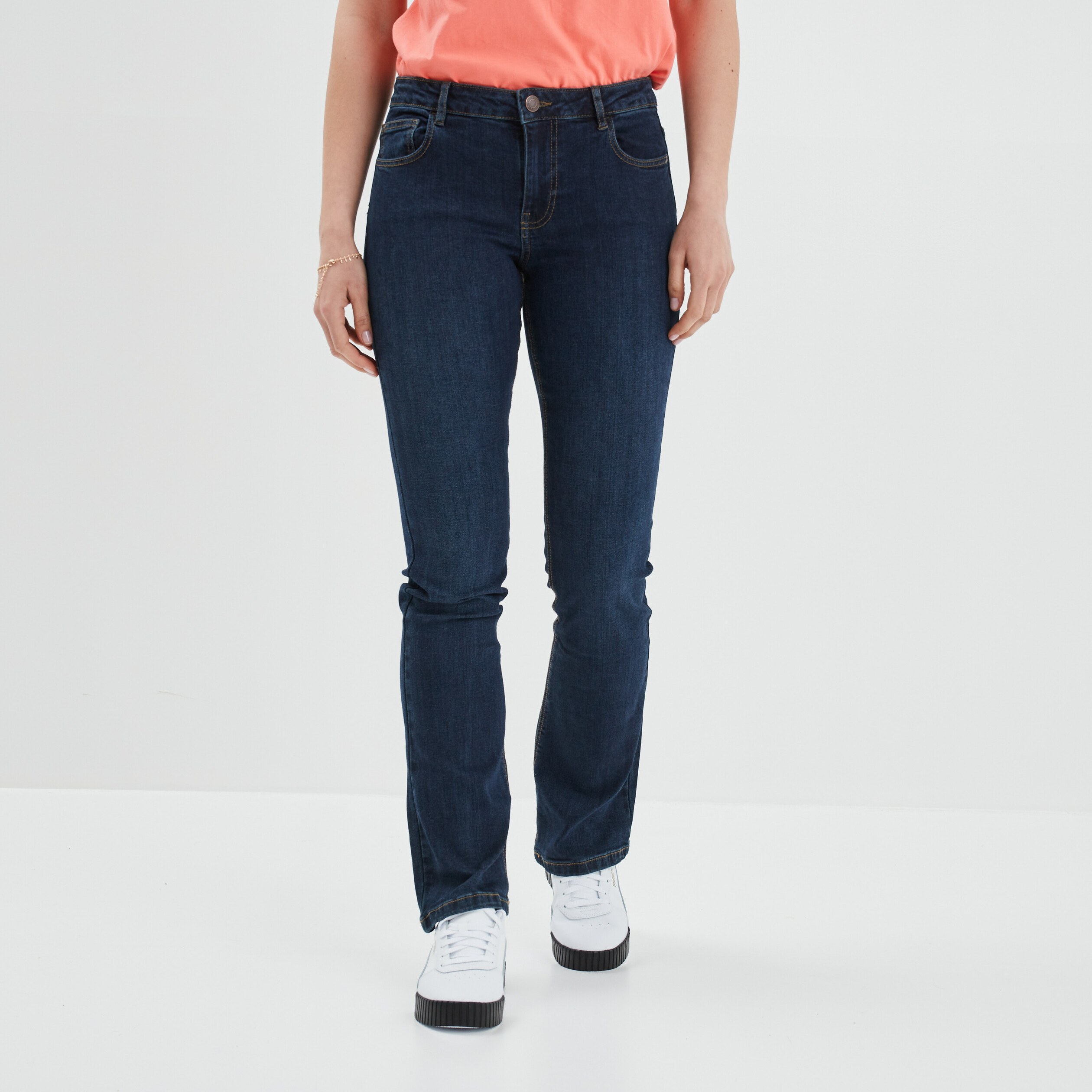 Jeans bootcut taille normale denim brut femme | La Halle
