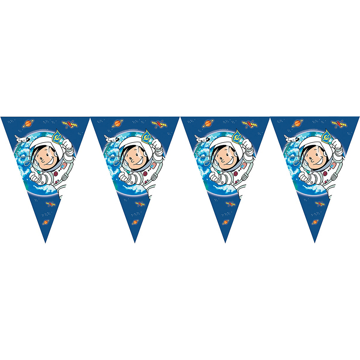 Wimpelkette Astronaut Flo, Kunststoff, 360 cm