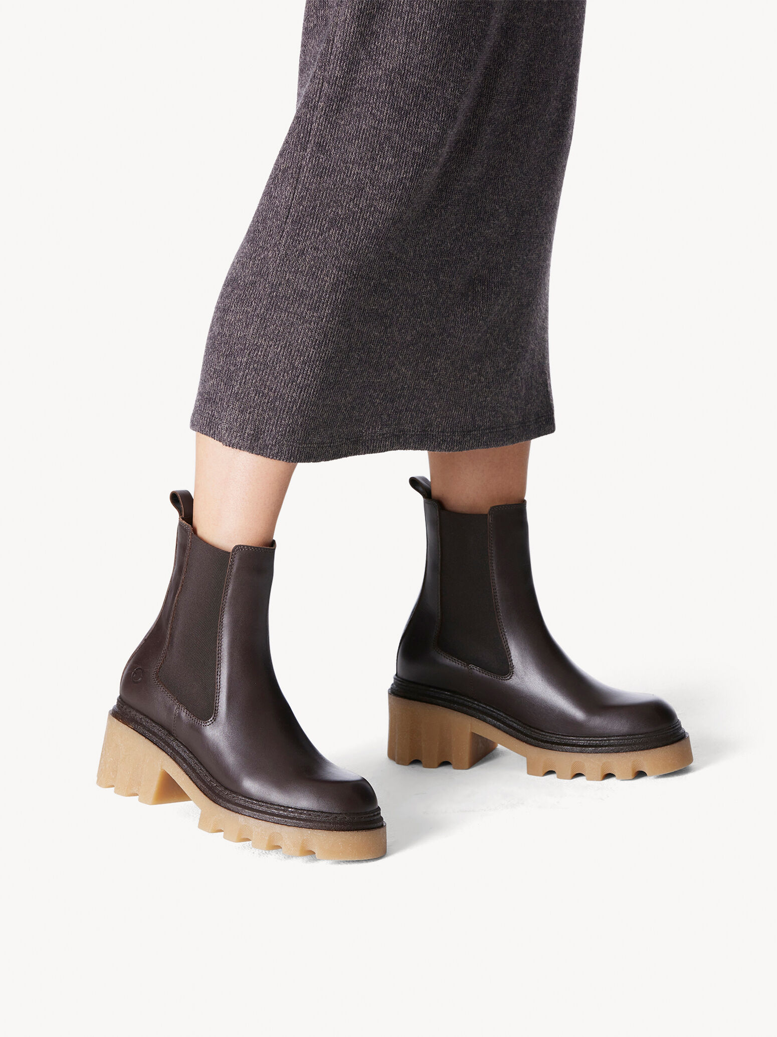 Bottine Chelsea en cuir - marron
