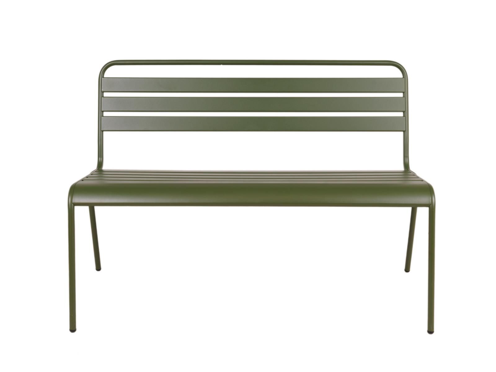 MaximaVida Max 120 cm armeegrüne Metall Gartenbank