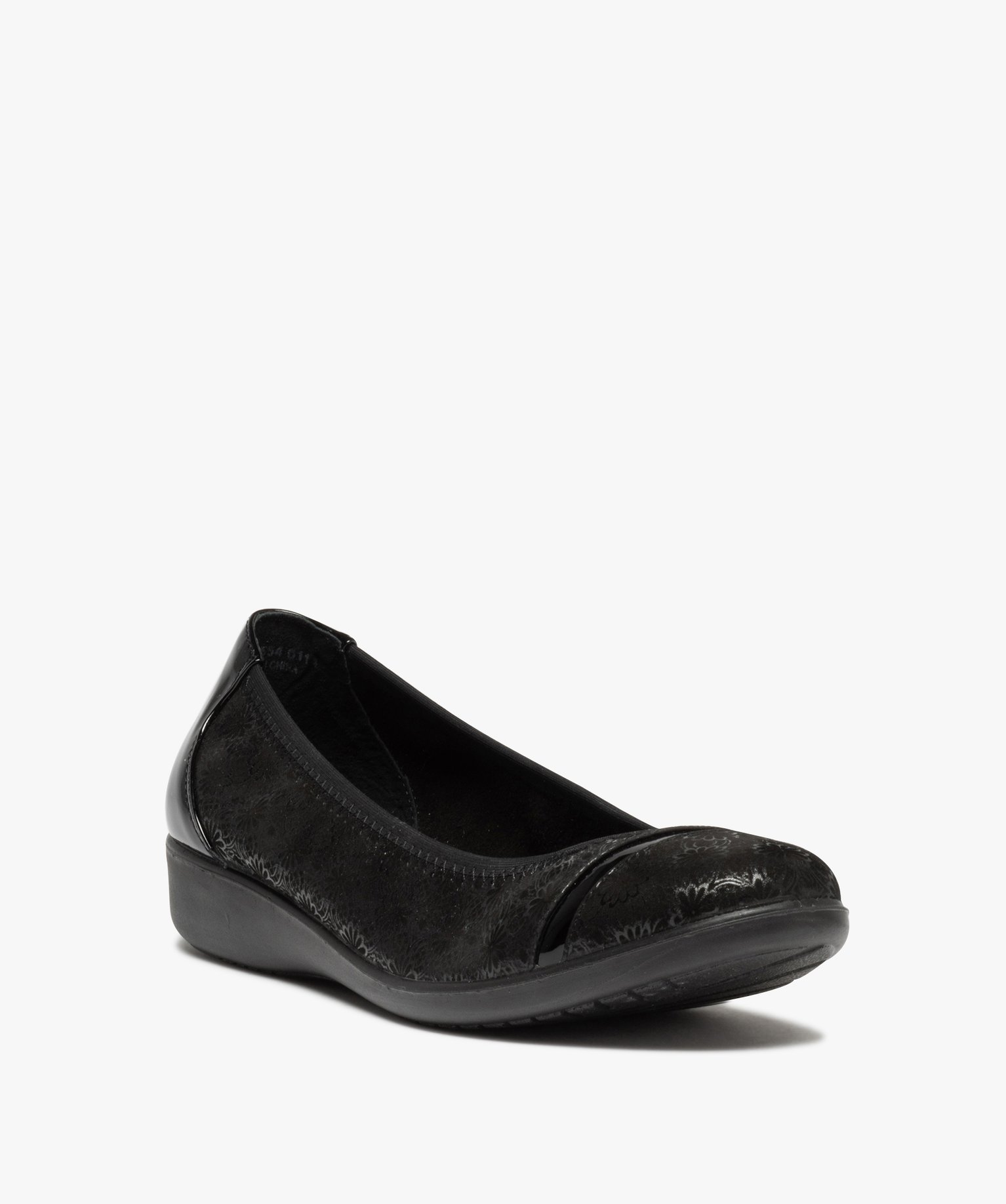 Ballerines confort femme en cuir à motifs irisés avec touc... noir | GEMO