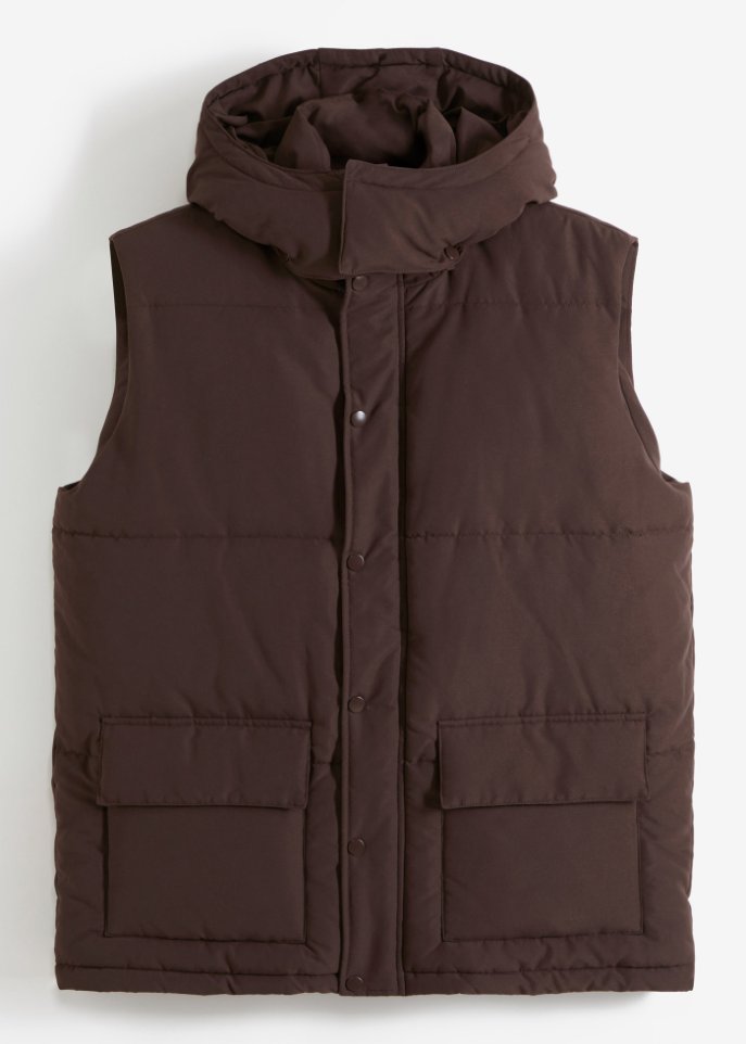 Steppweste mit abnehmbarer Kapuze aus recyceltem Polyester