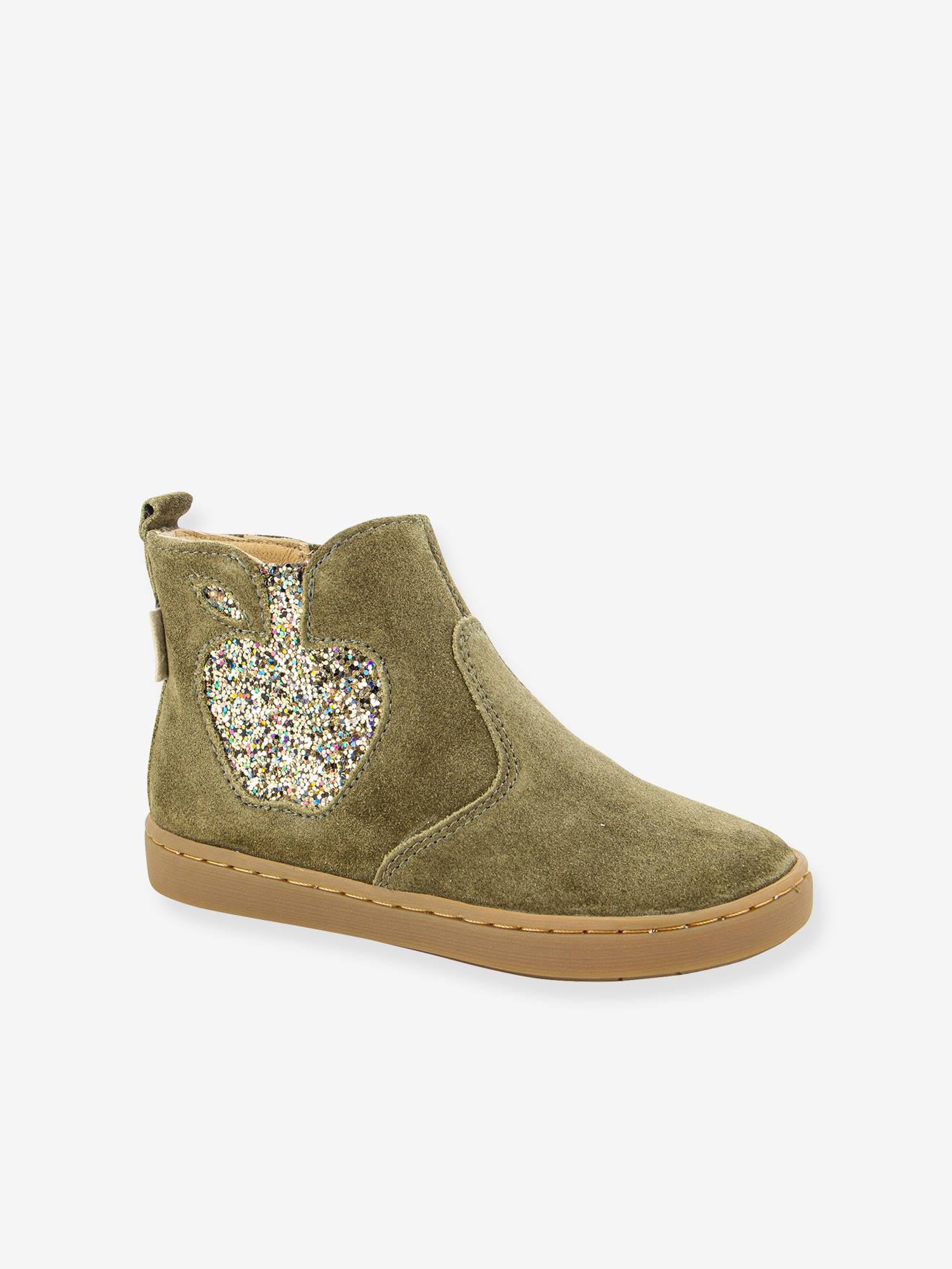 Boots bébé Play New Apple Velours SHOO POM® kaki