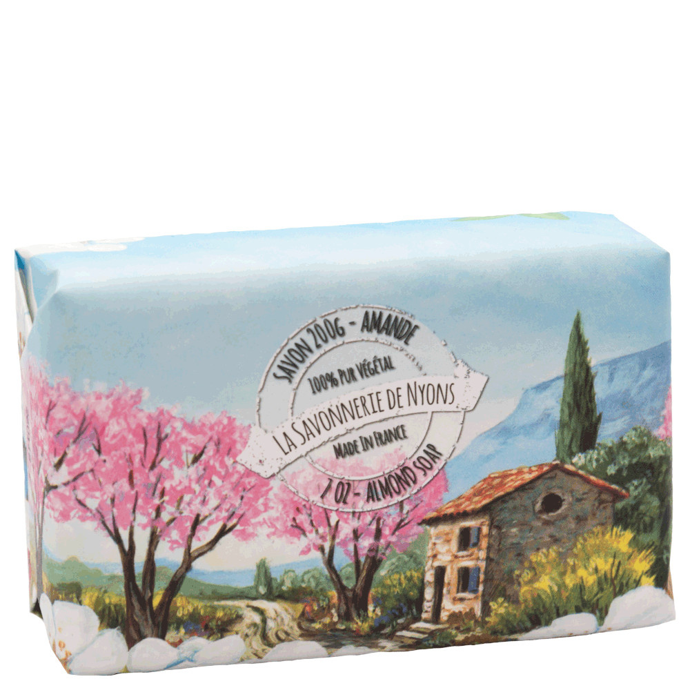 La savonnerie de nyons Savon Emballage Papier 200g Fleur d'Amandier Savon