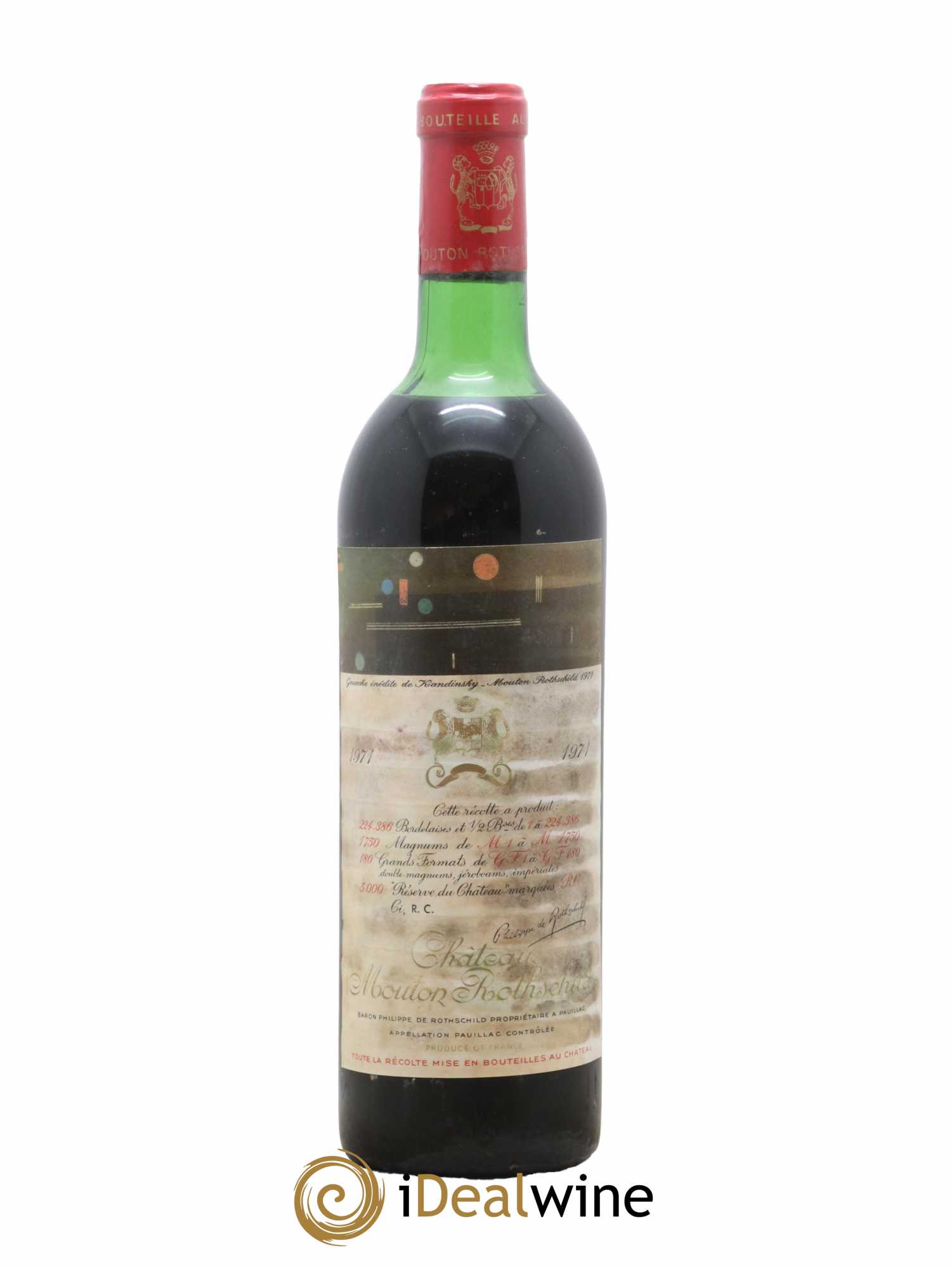 Château Mouton Rothschild 1er Grand Cru Classé  1971 - Lot de 1 Bouteille