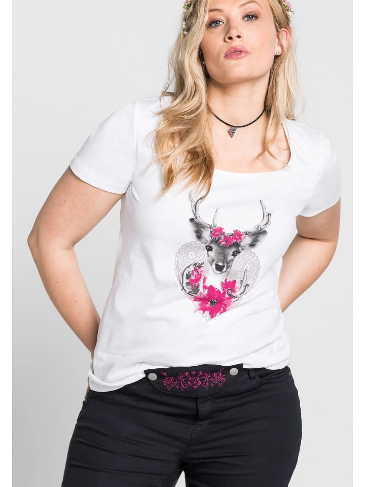 sheego Trachtenshirt in weiß günstig kaufen