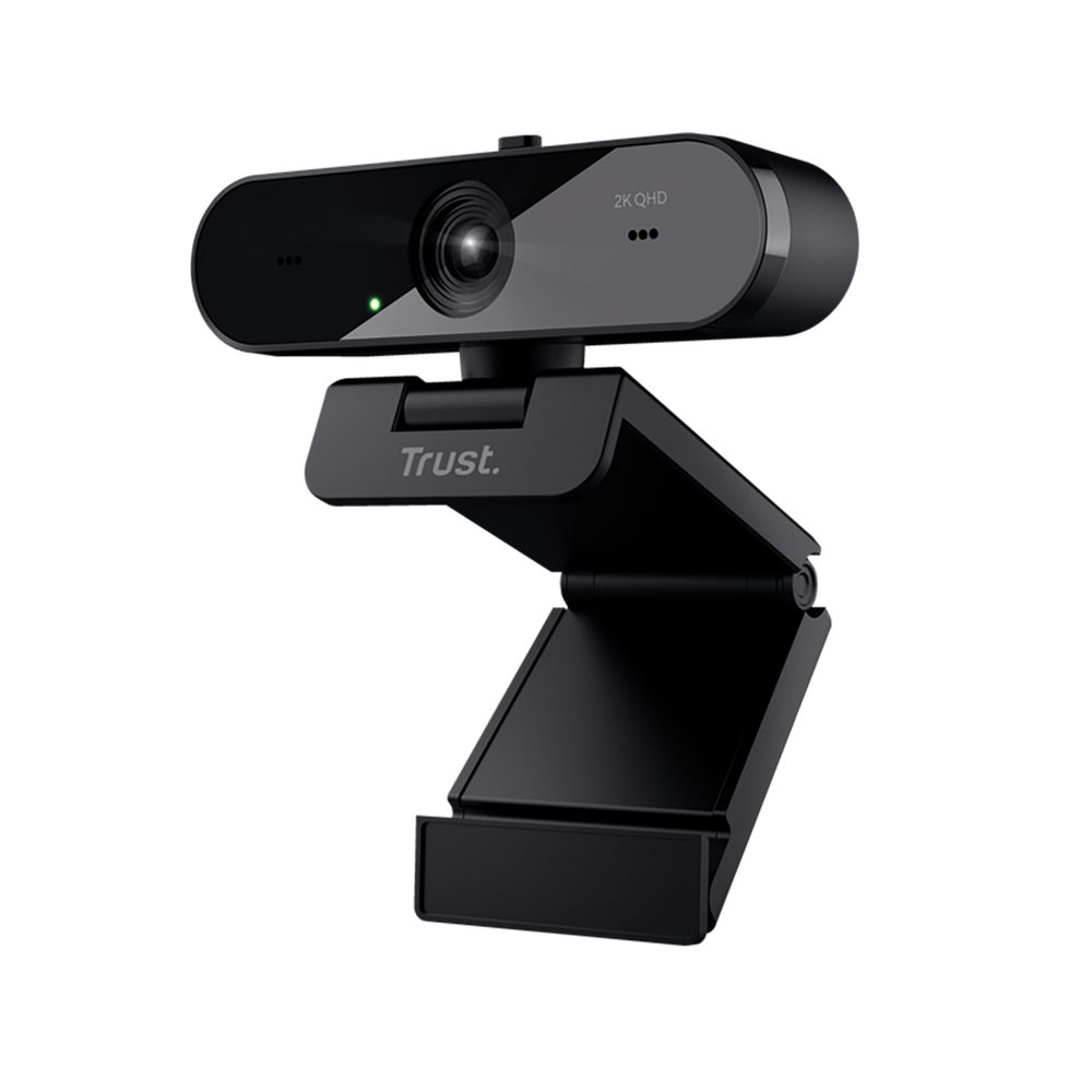 Trust TAXON QHD WEBCAM ECO Webcam (QHD, QHD, mit automatischem Fokus, zwei Mikrofonen und Blickschutzfilter)