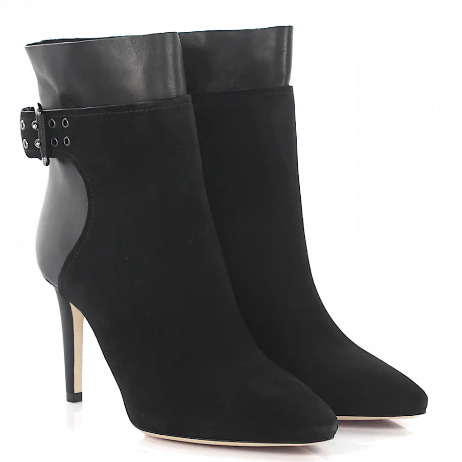 Jimmy Choo - Stiefeletten Major 85 Veloursleder Leder schwarz - schwarz