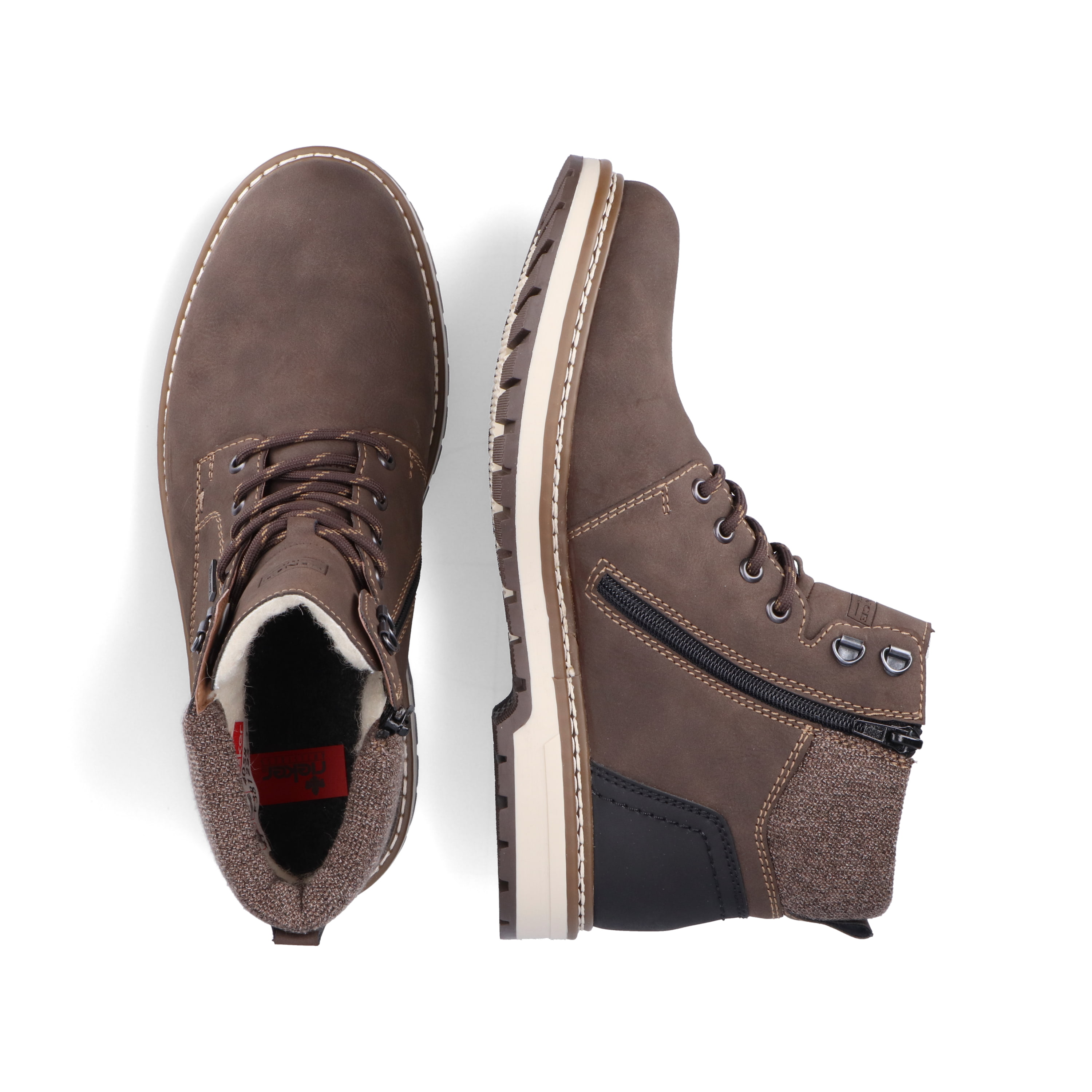 Rieker Herren Schnürstiefel tabakbraun