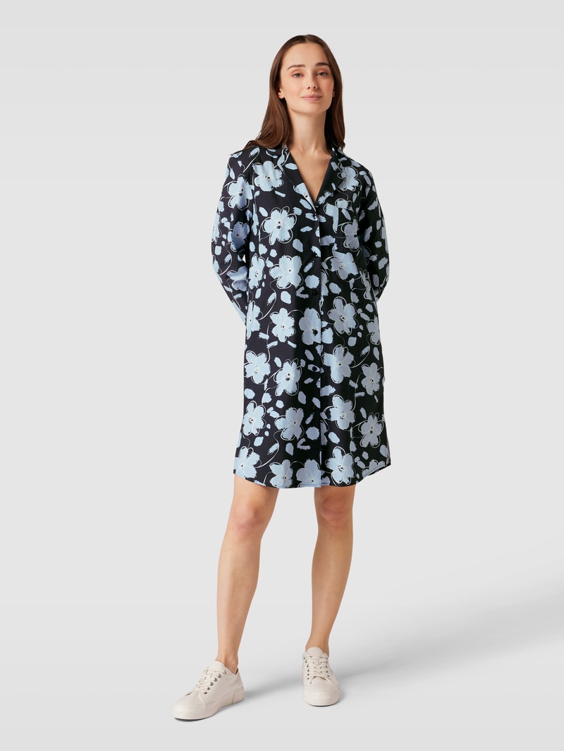 Nachthemd mit floralem Muster Modell 'Woven' in bleu
