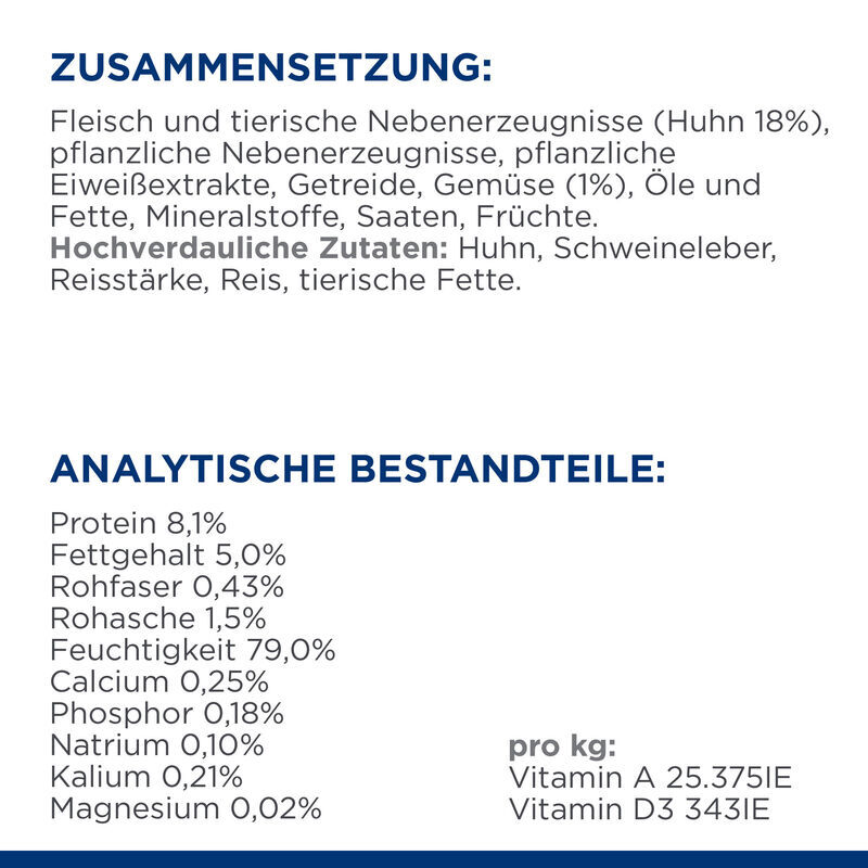 Hill's Schonkost Hill's Prescription Diet Digestive Care i/d mit Huhn und Gemüse 24x82g