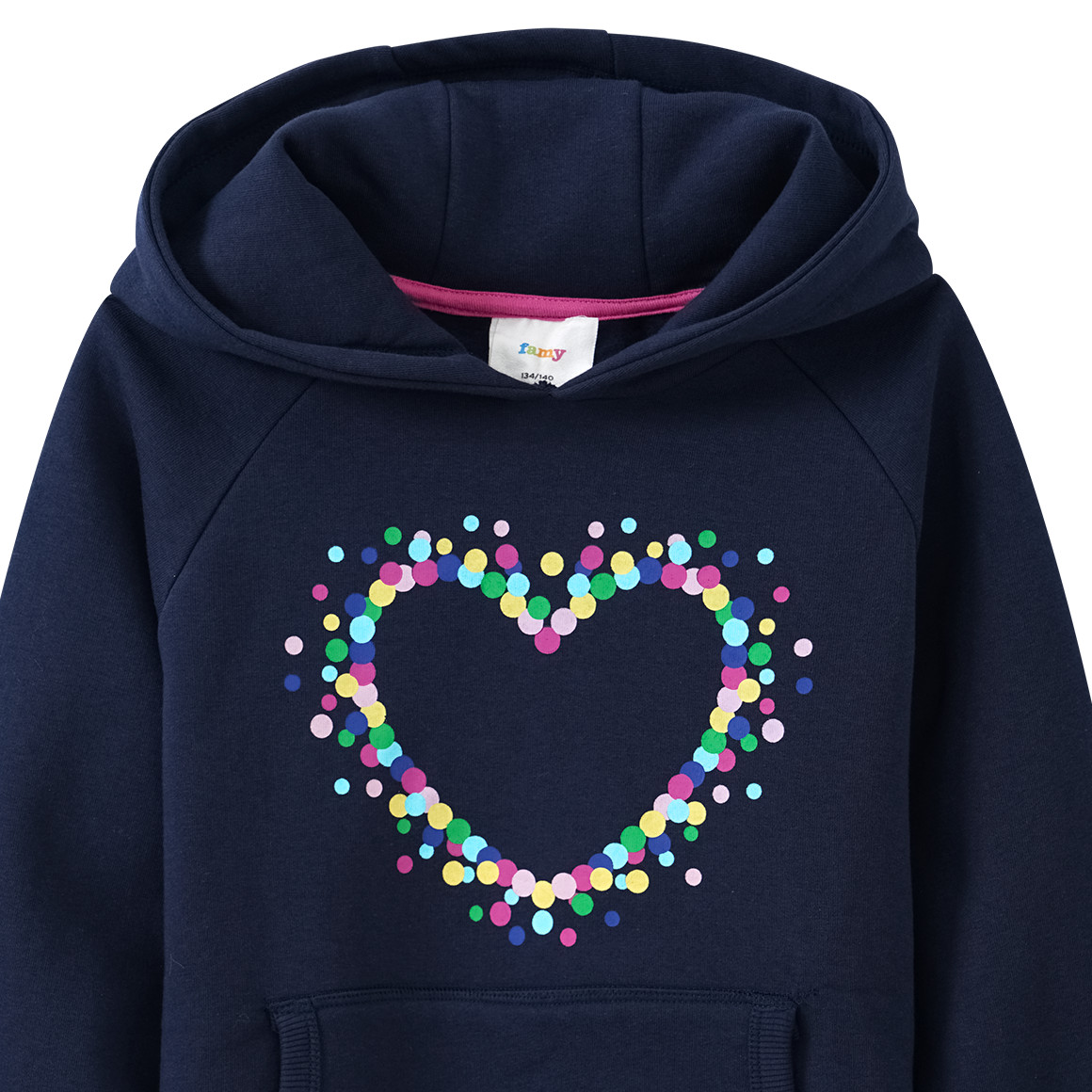 Mädchen Hoodie mit buntem Konfetti-Herz