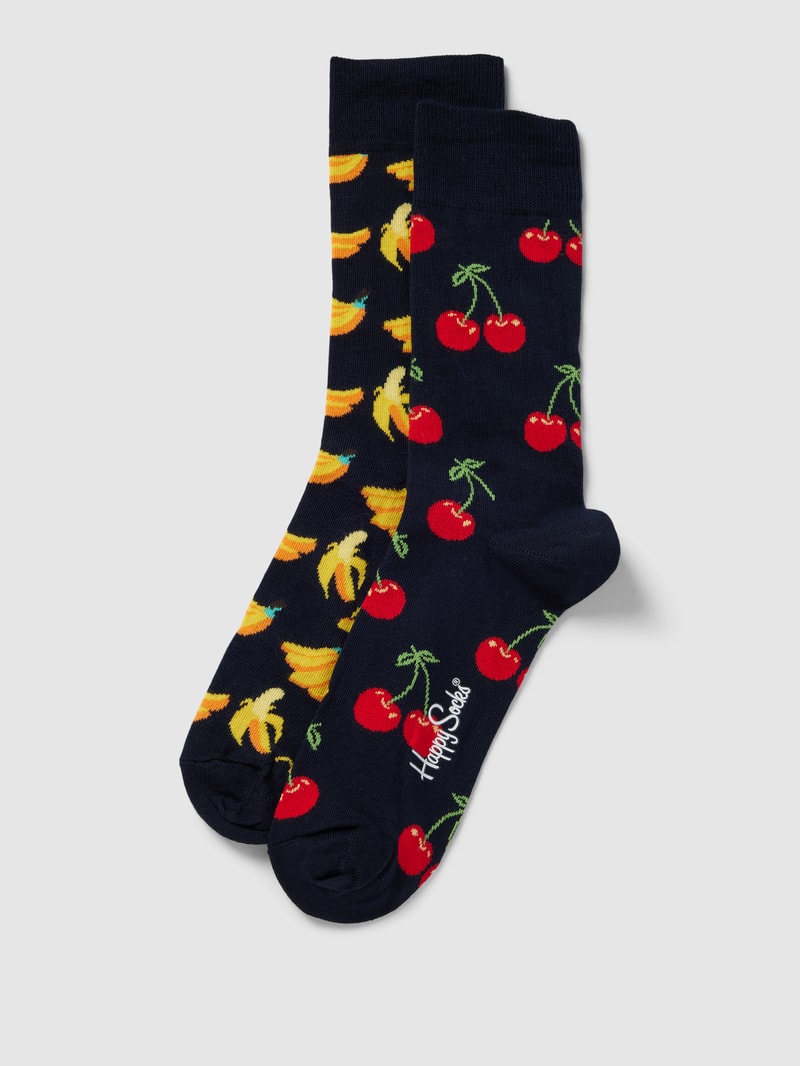 Socken mit Allover-Motiv im 2er-Pack in marineblau
