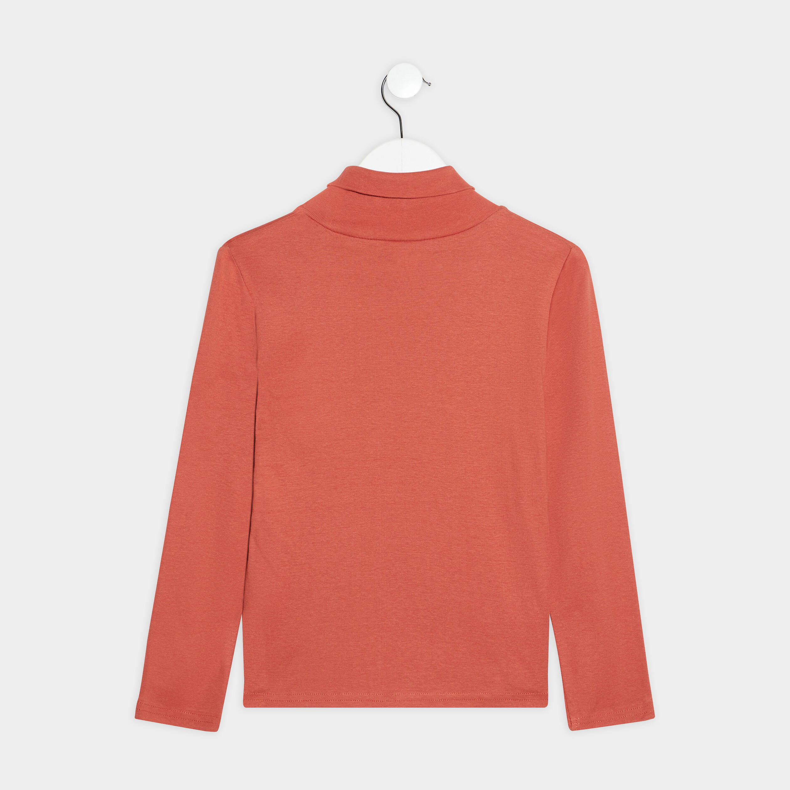T-shirt col roulé manches longues terracotta garçon | La Halle