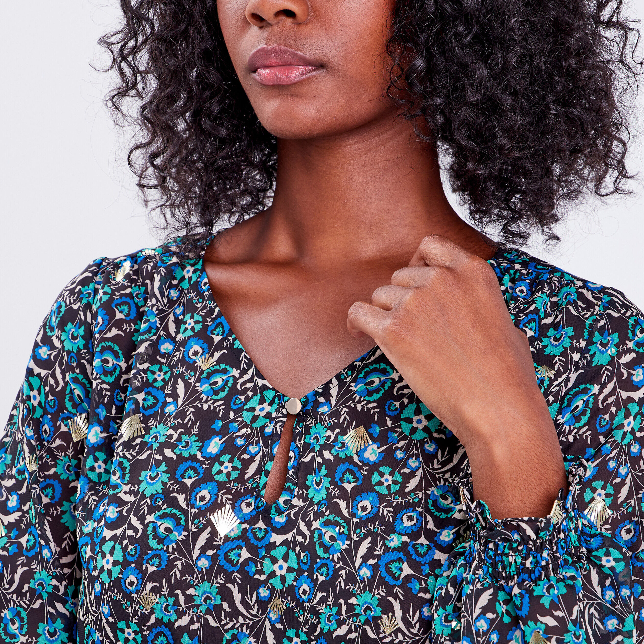 Blouse manches longues noir femme | Cache Cache