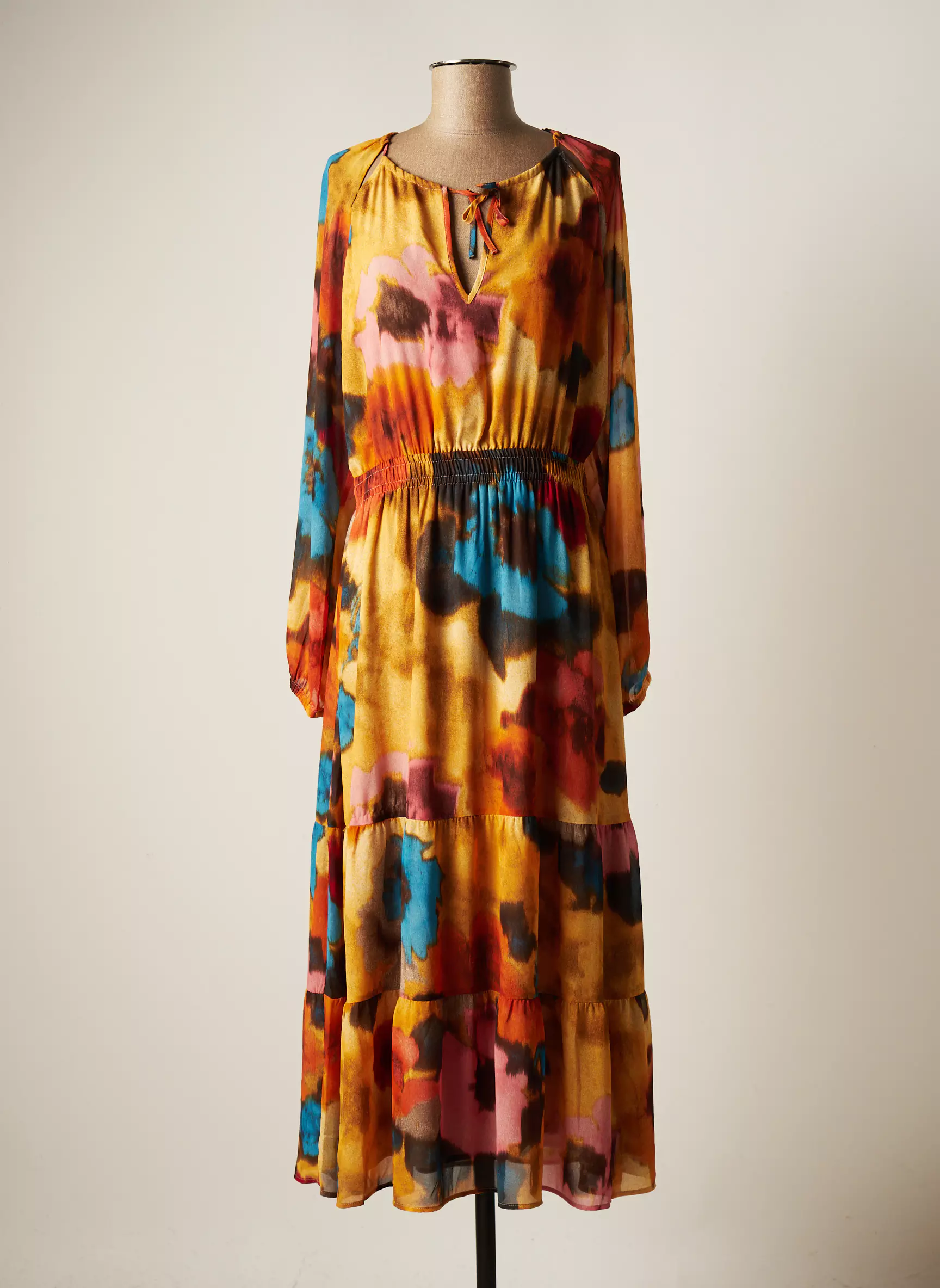 Esprit Robes Longues Femme couleur jaune