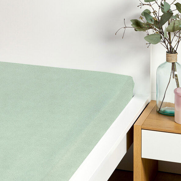 Supersoft Frottee-Stretch-Spannbetttuch, 90-100 x 200 cm, grün