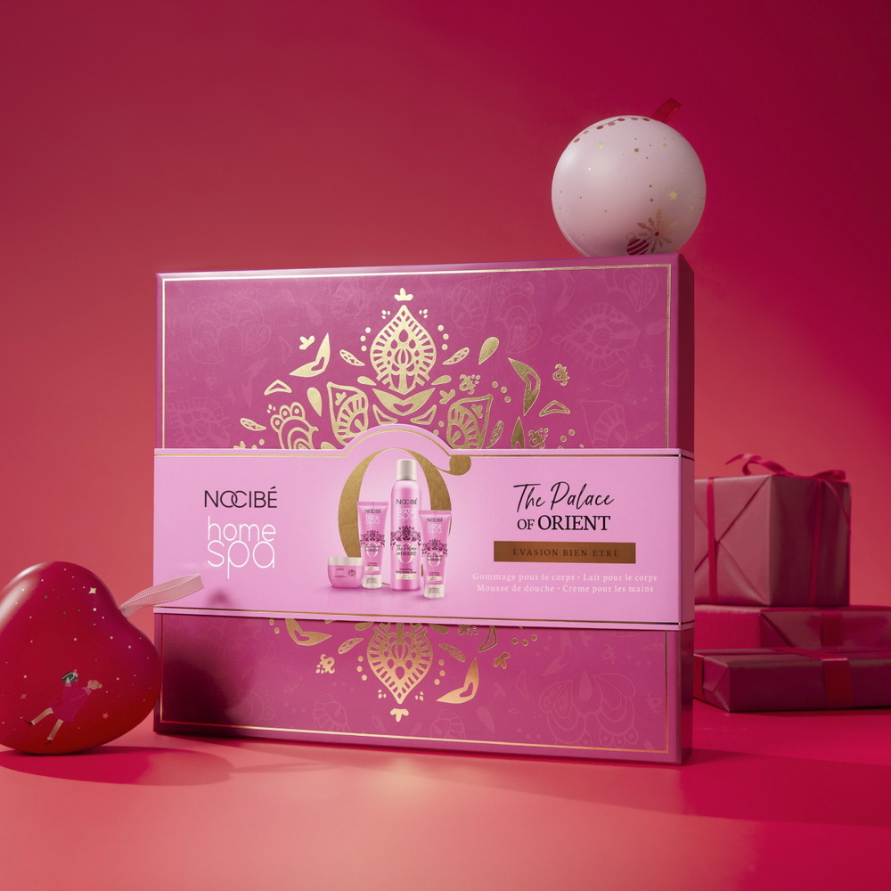 Nocibé Home Spa - Coffret Mystery of Hammam Evasion Bien-être Lait corps, mousse de douche, crème mains & gommage corps