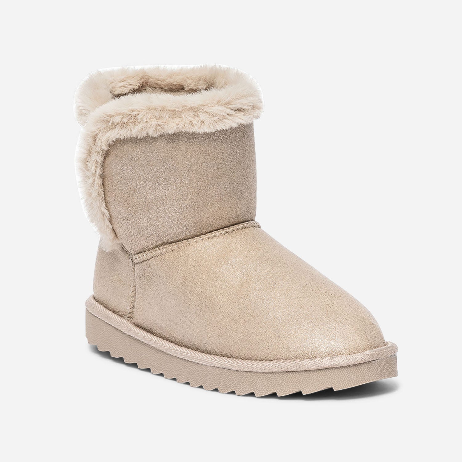Boots beige irisé fourré