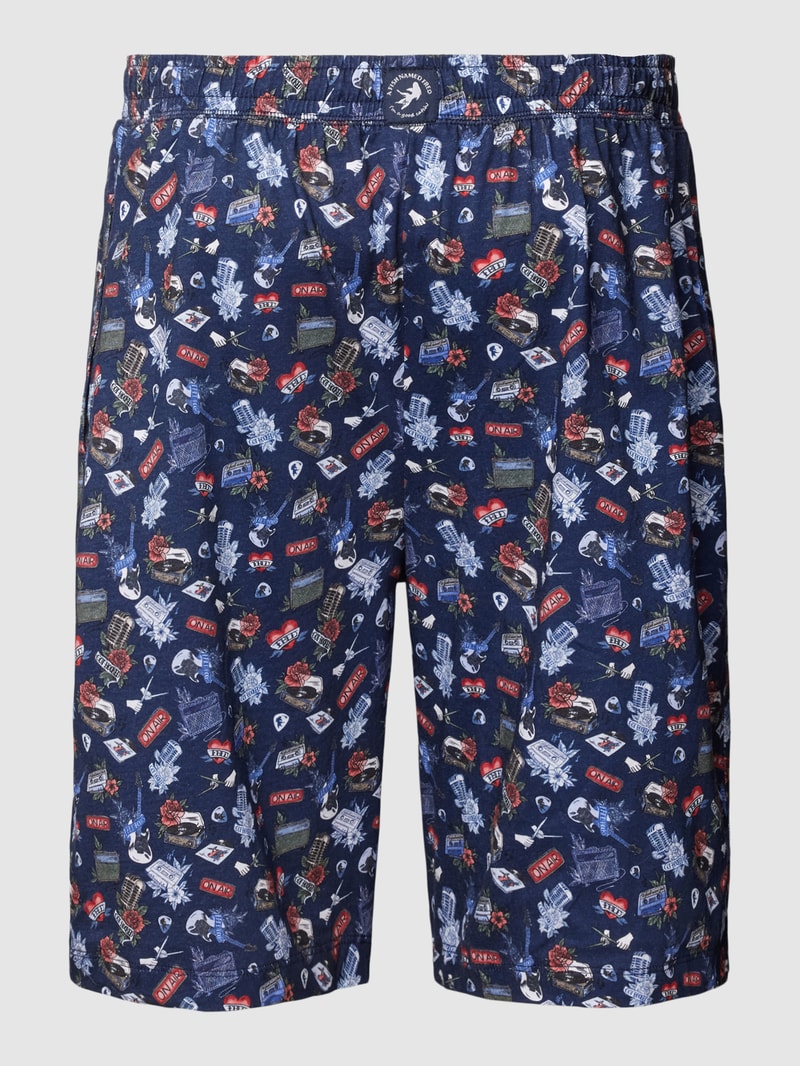 Bermudas mit Allover-Muster in dunkelblau