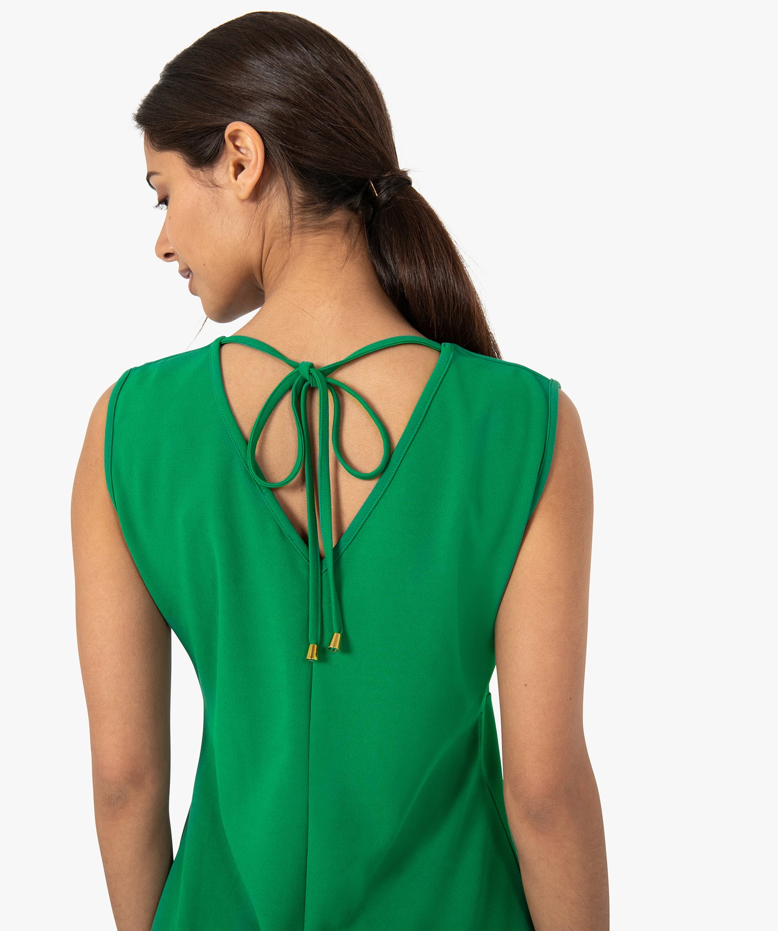 Robe femme avec double décolleté en V vert | GEMO