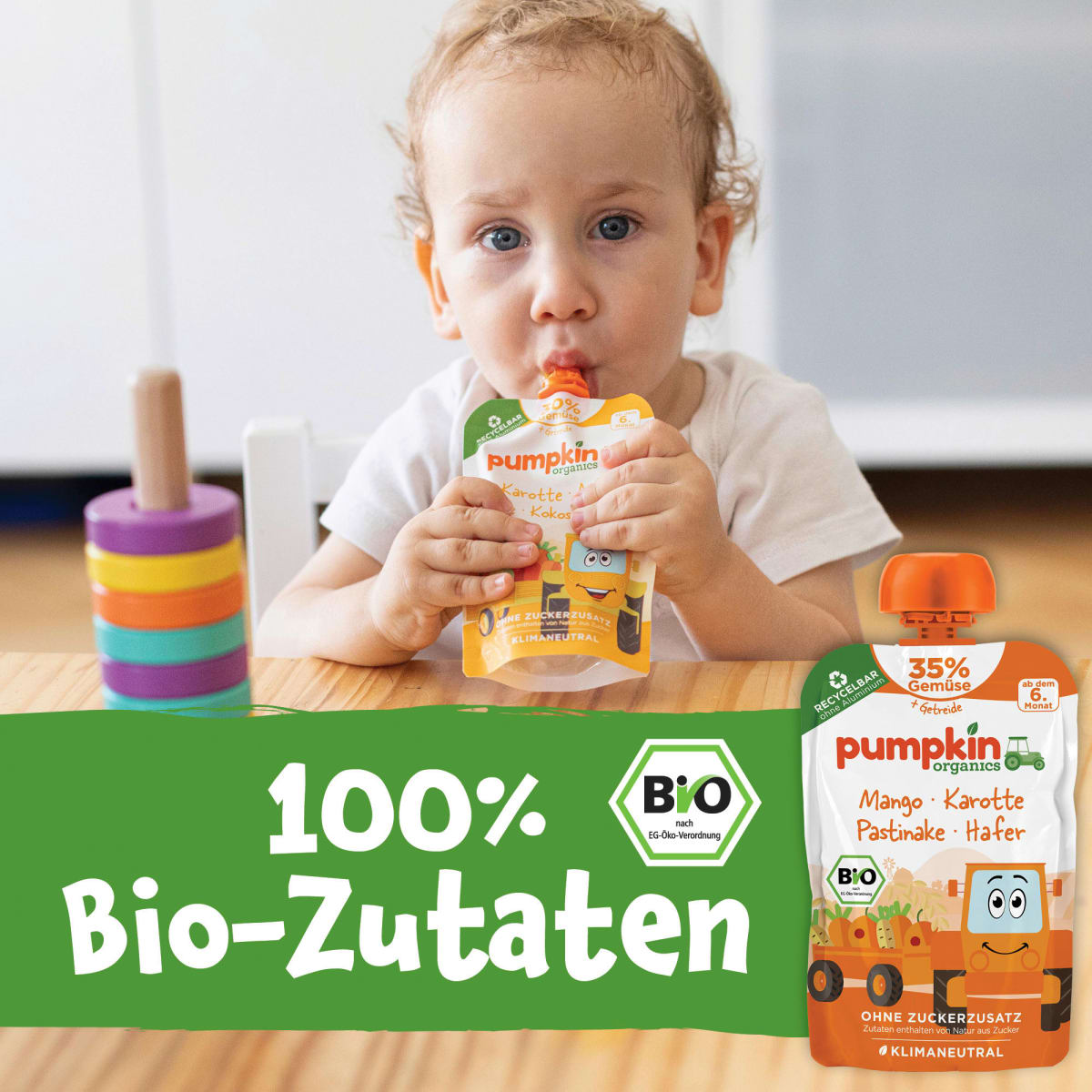 Quetschie Mango, Karotte, Pastinake und Hafer, ab 6 Monaten, 100 g