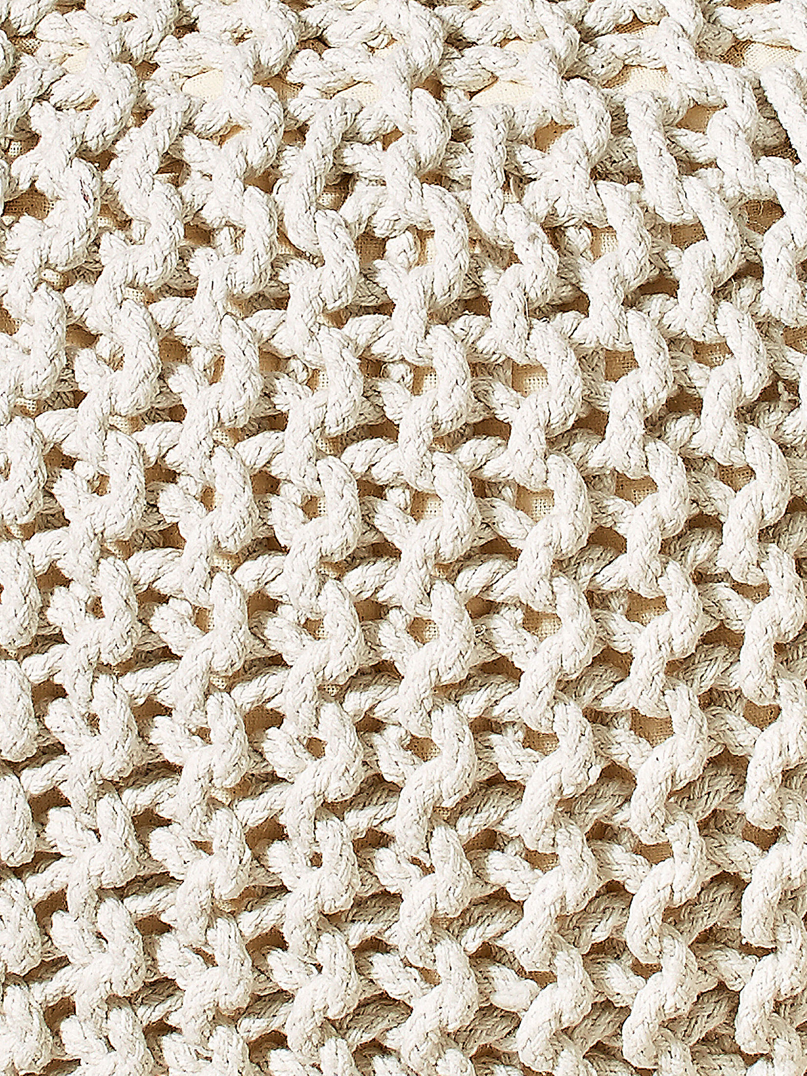 Kiruna Strick-Pouf, Creme
