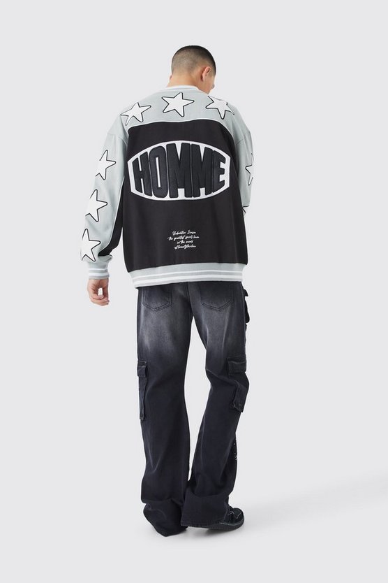 Oversize Jersey-Bomberjacke