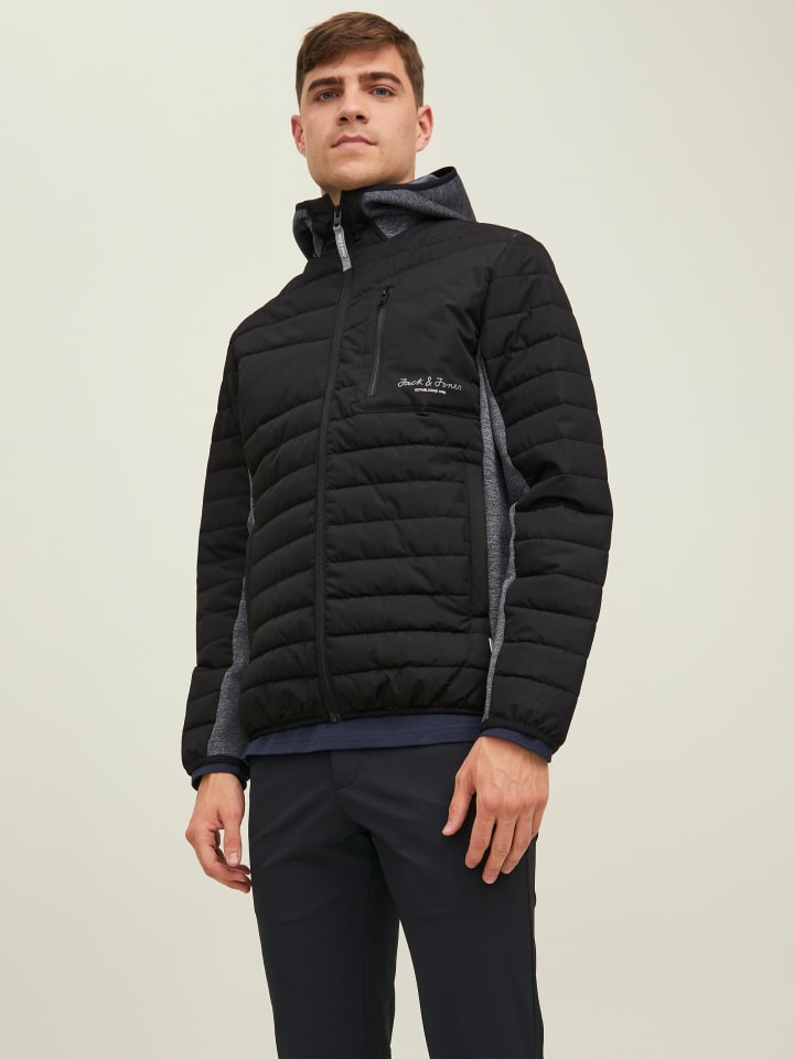 Jack & Jones Parka 'Berg Hybrid' in schwarz günstig kaufen