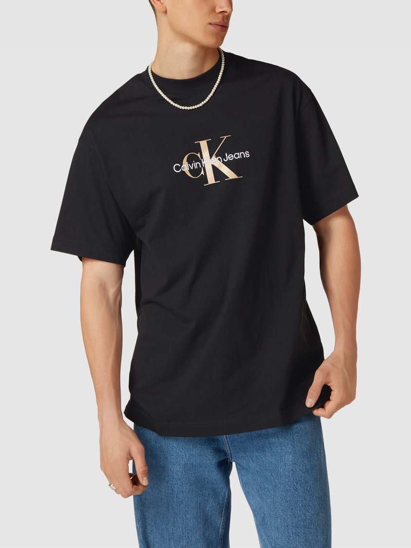 T-Shirt mit Label-Print Modell 'ARCHIVAL' in schwarz
