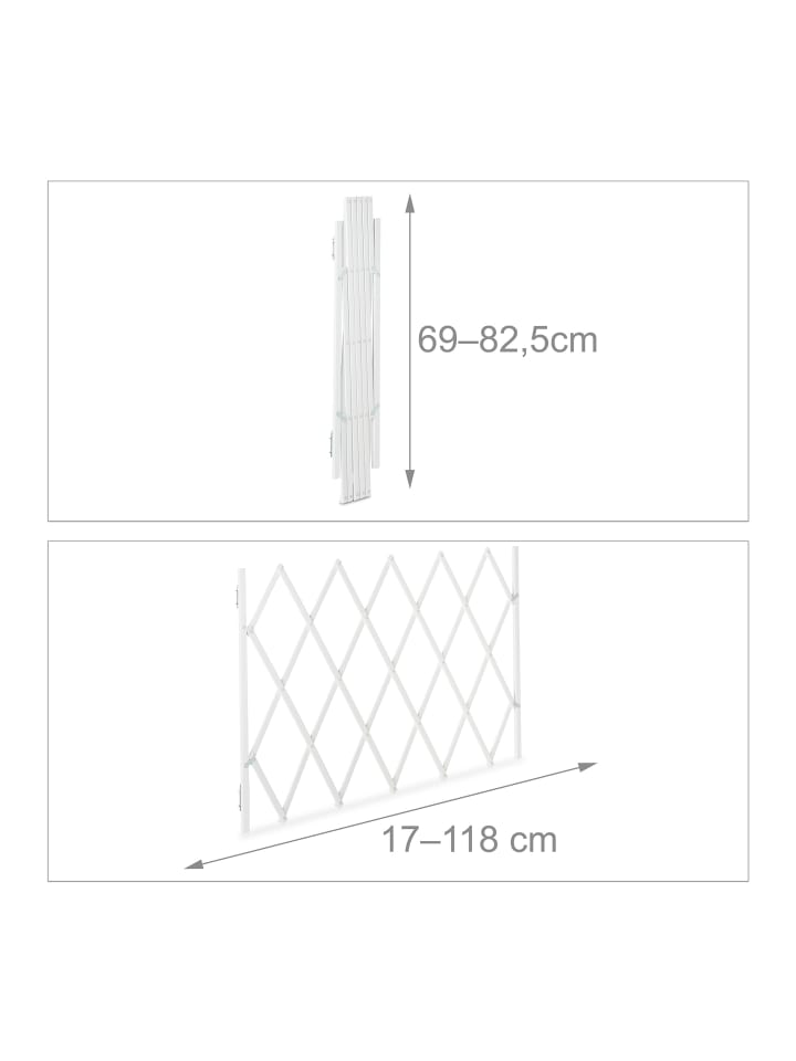 relaxdays Hundeabsperrgitter in Weiß - (B)118 x (H)69 cm günstig kaufen onesize
