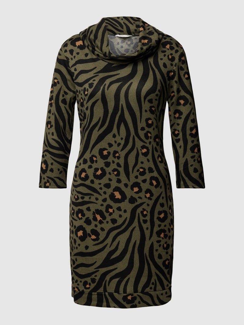 Minikleid mit Rollkragen in khaki