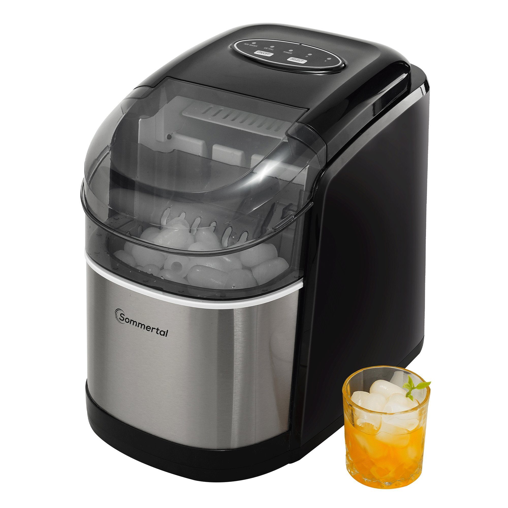 Sommertal Eiswürfelmaschine Sommertal Eiswürfelmaschine EM12C, Ice Maker, schnelle Eisherstellung ab 6 Minuten, 12kg pro Tag
