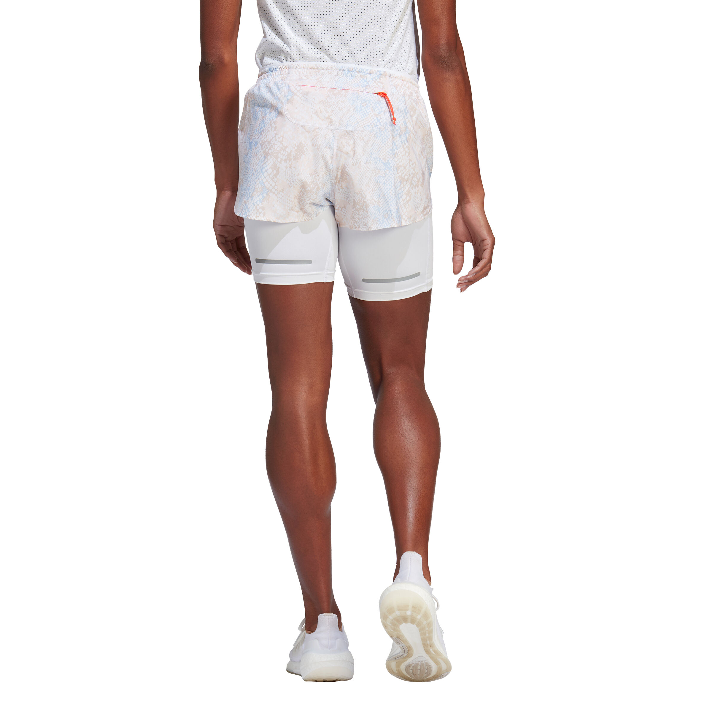 Fast 2in1 All Over Print Shorts Damen - Weiß, Grau