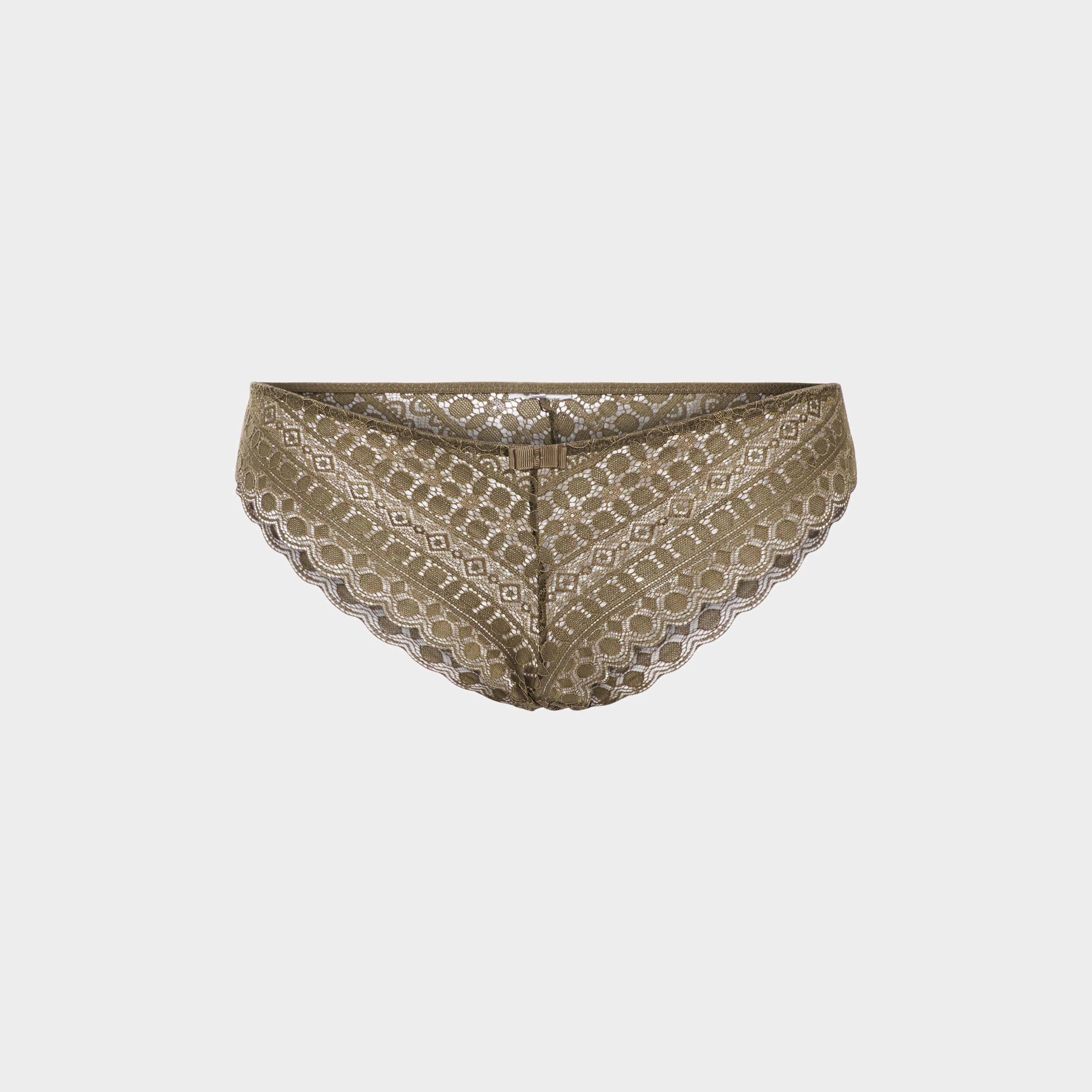 Culotte en dentelle taille élastiquée vert kaki femme | La Halle