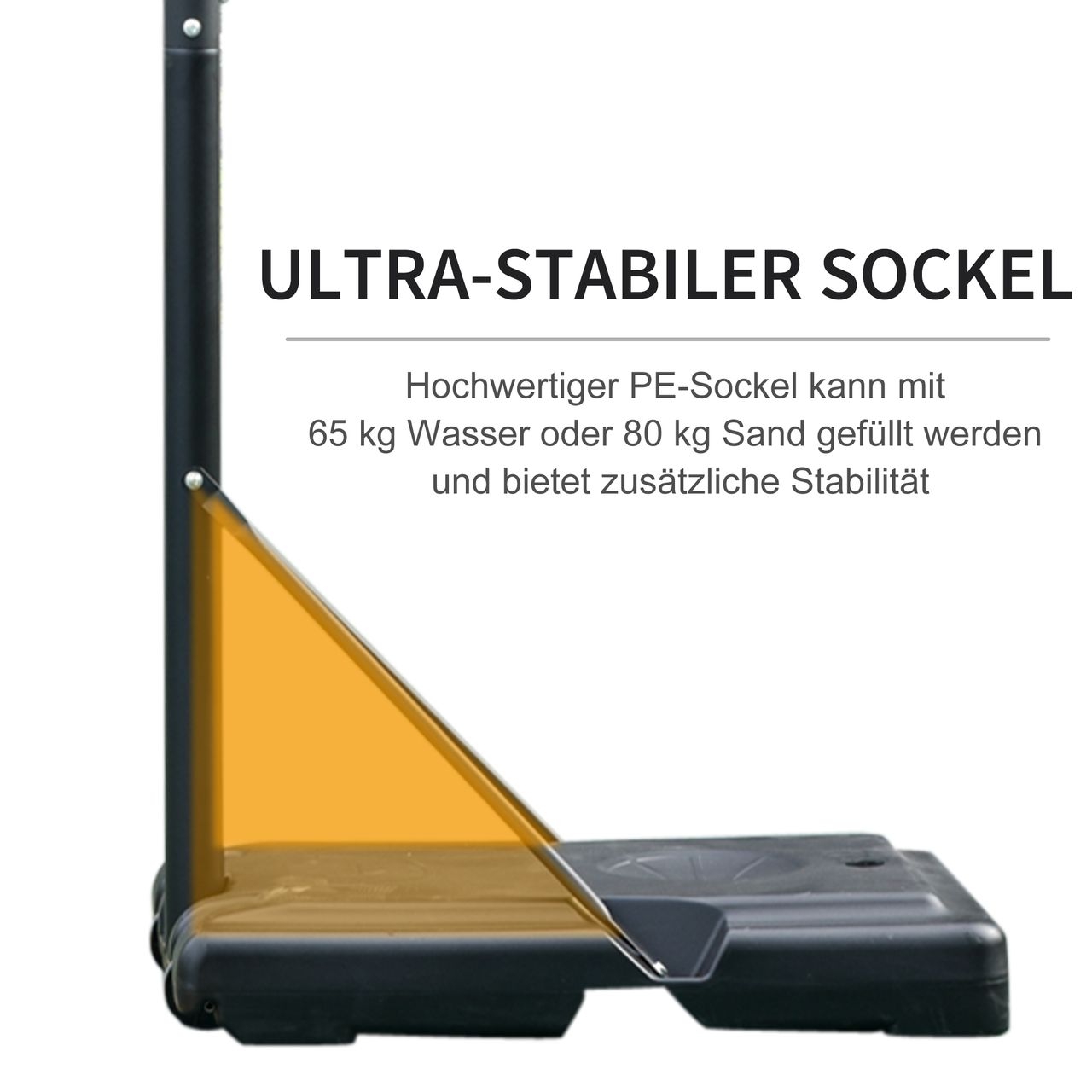 HOMCOM Basketballständer Basketballkorb Ständer mit 2 Rädern