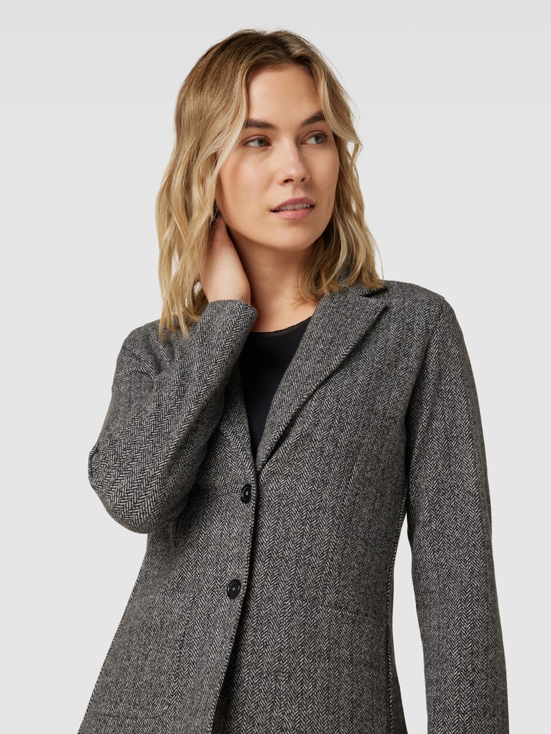 Blazer mit Fischgrat-Dessin in black