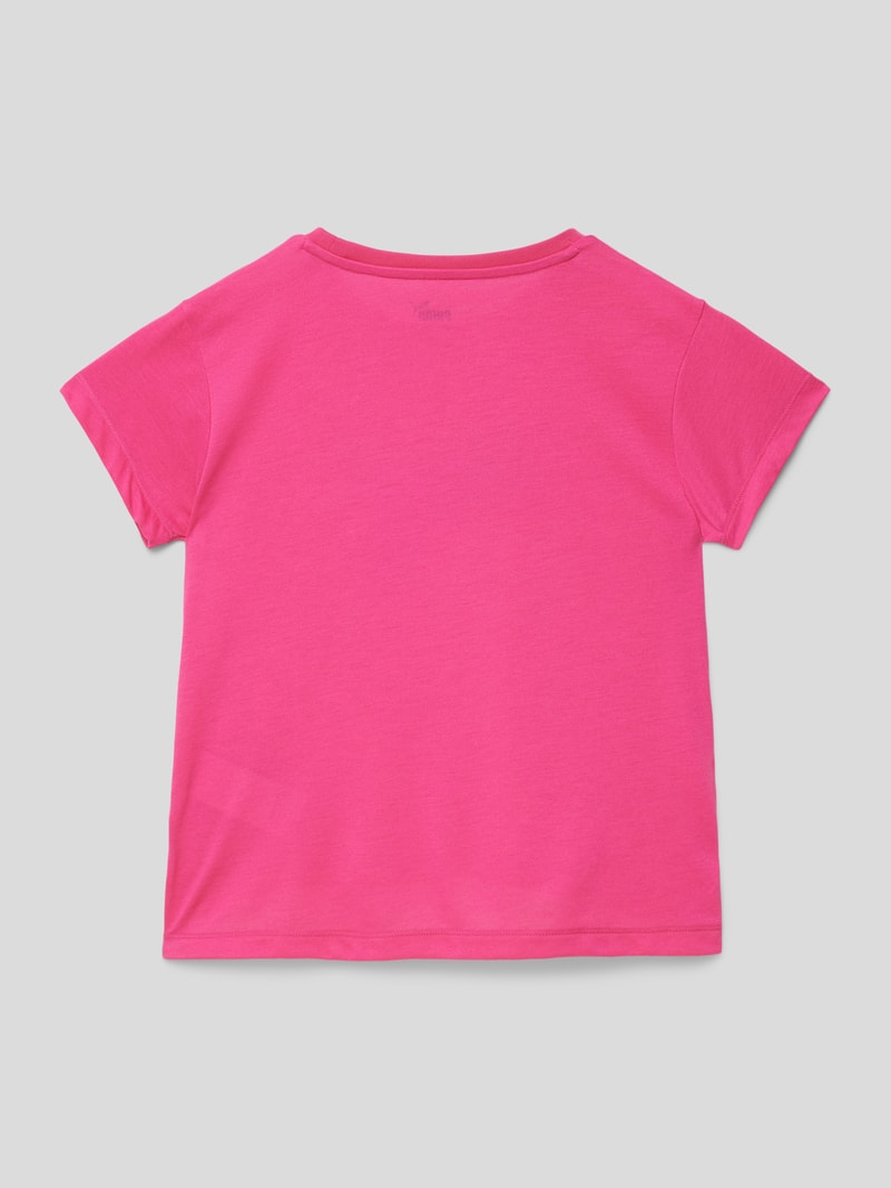T-Shirt mit Label-Print in fuchsia