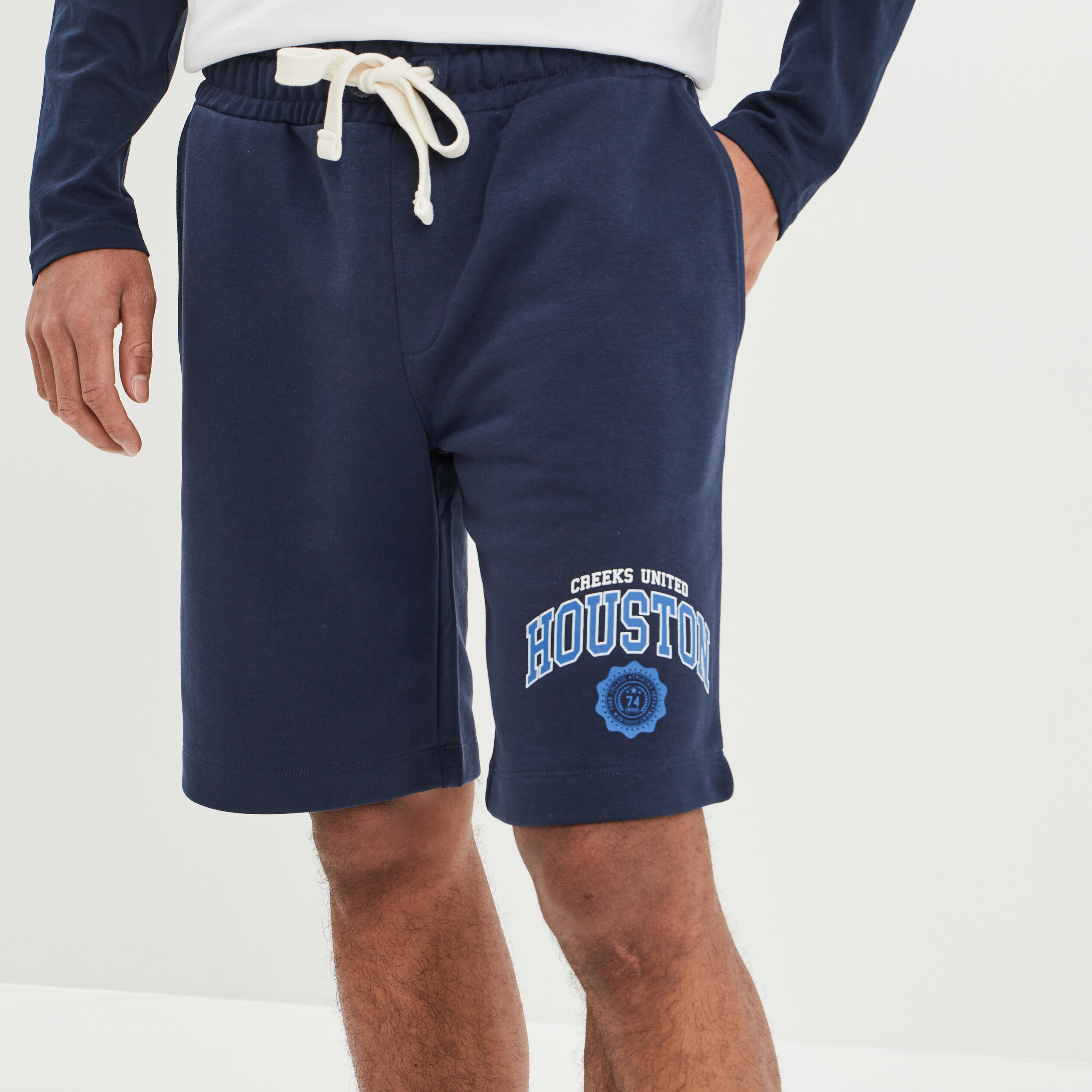 Jogging-Short droit Creeks bleu marine homme | La Halle