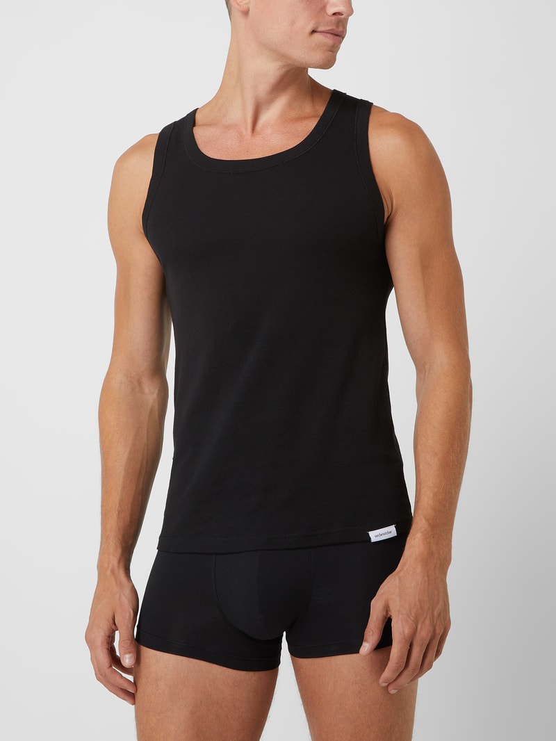 Tanktop aus Baumwolle im 2er-Pack in schwarz