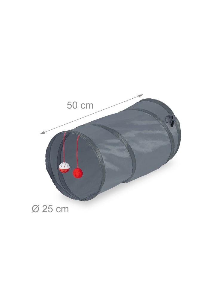 relaxdays Katzentunnel in Grau günstig kaufen onesize