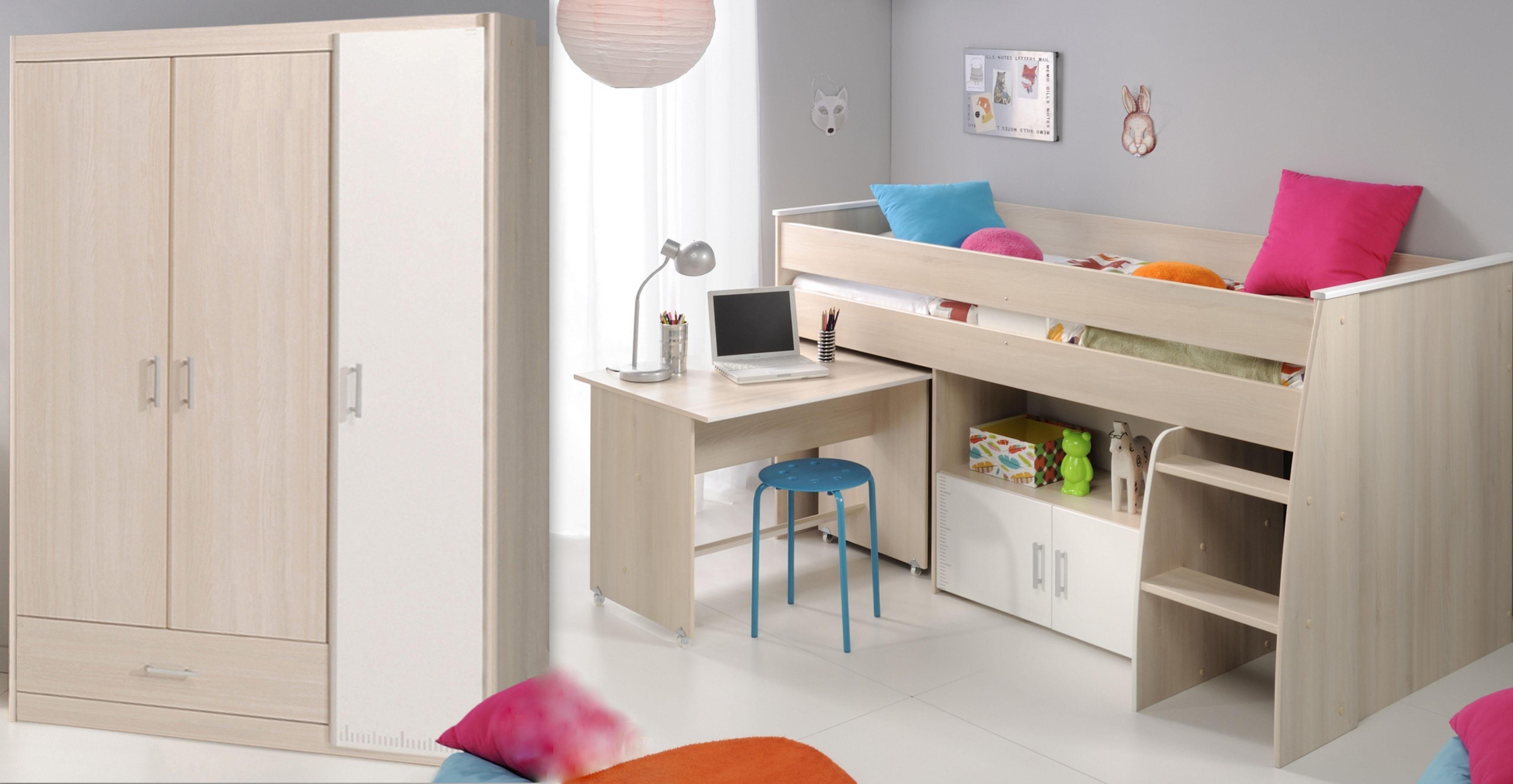Parisot Jugendzimmer-Set Charly, (Set, 2-St., Bett, Schrank)